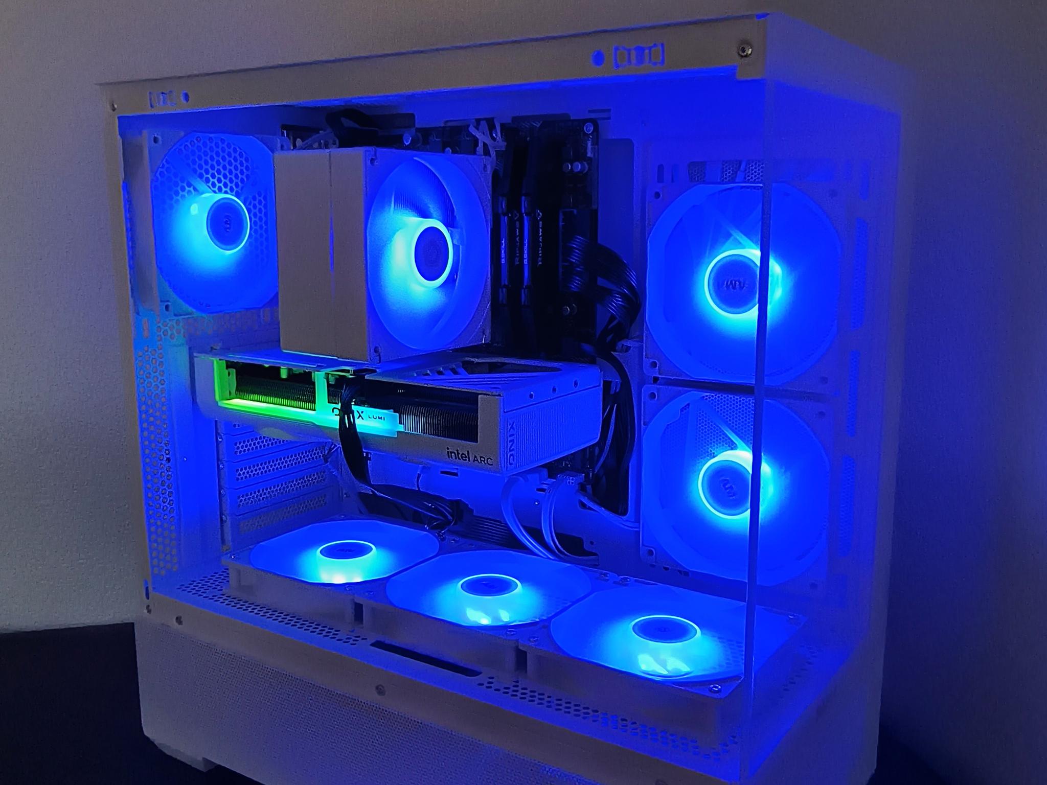 🎖️Honor🎖️ New White RGB Gaming PC, Intel B580+AMD Ryzen 5 5500=High Preformance and Value