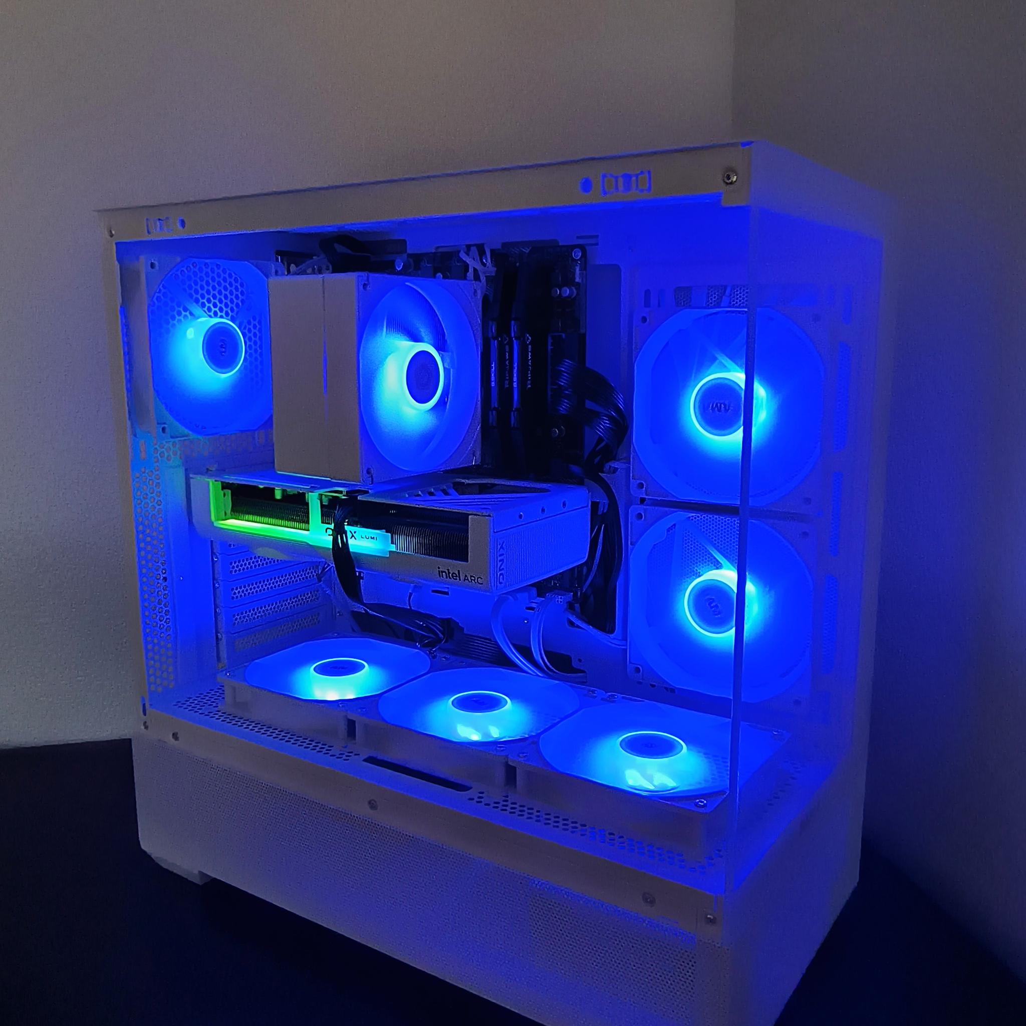 🎖️Honor🎖️ New White RGB Gaming PC, Intel B580+AMD Ryzen 5 5500=High Preformance and Value