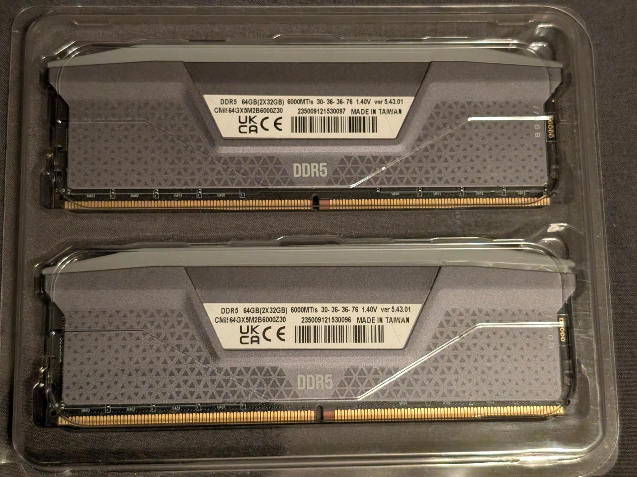 Vengeance RGB DDR5 Memory for AMD 64GB 6000Mhz CL30