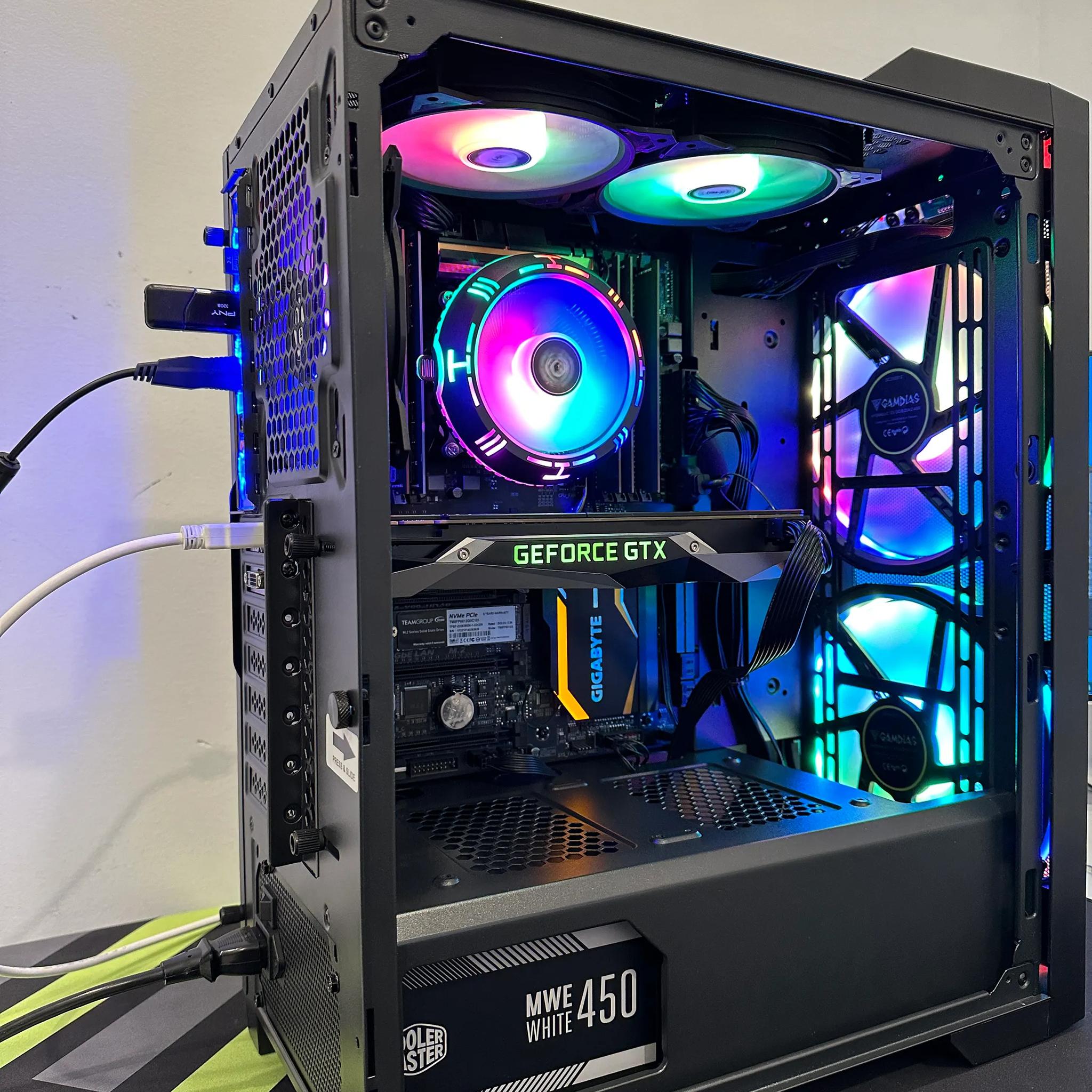 🌈🧮Gaming PC🪅🍭 Intel Xeon E5 2640 V3 8 cores i7-Nvidia GTX 1070 8GB-24GB DDR4 RAM-512GB NVME