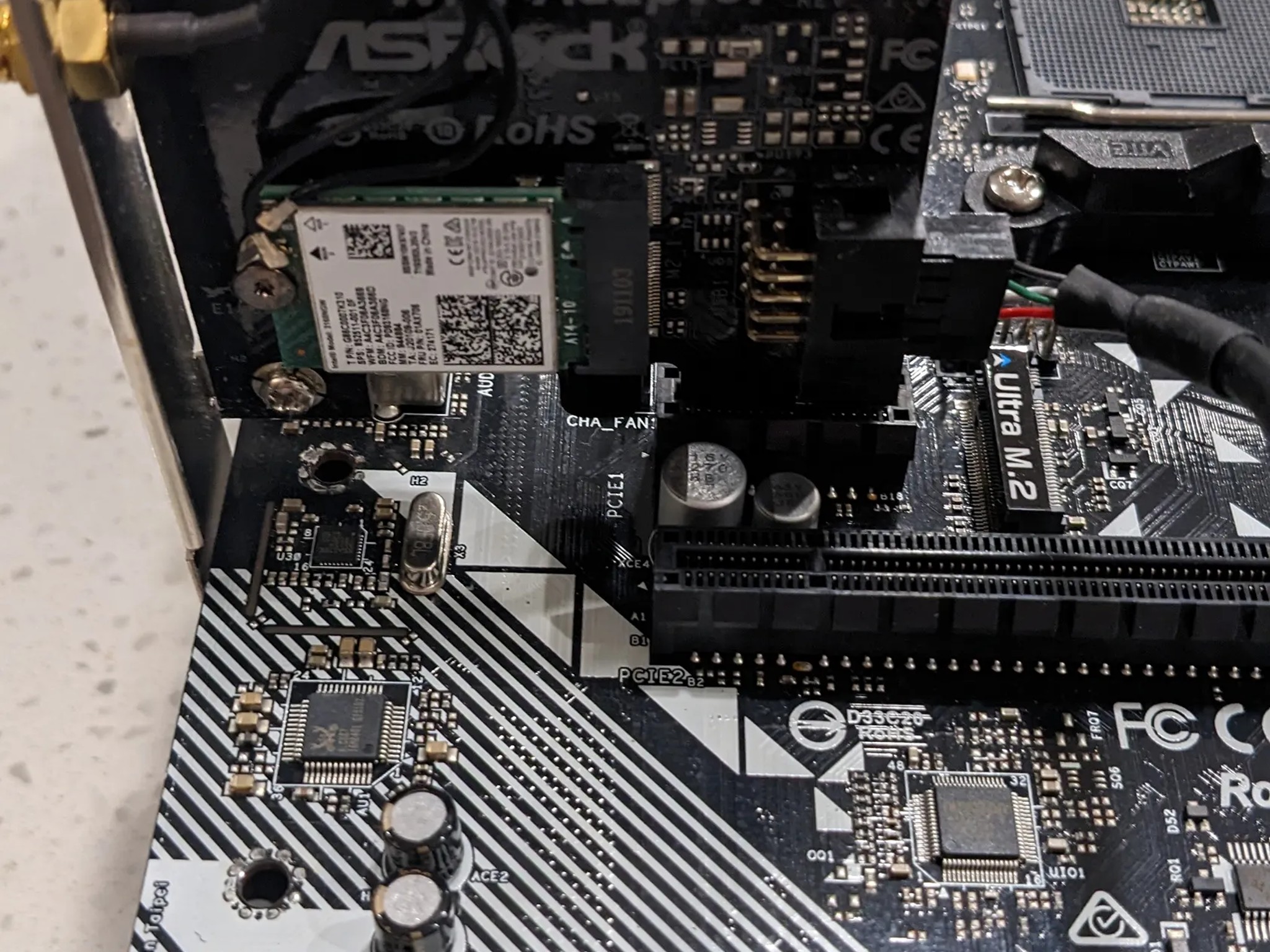 ASRock A320 AM4 micro ATX motherboard with wifi card