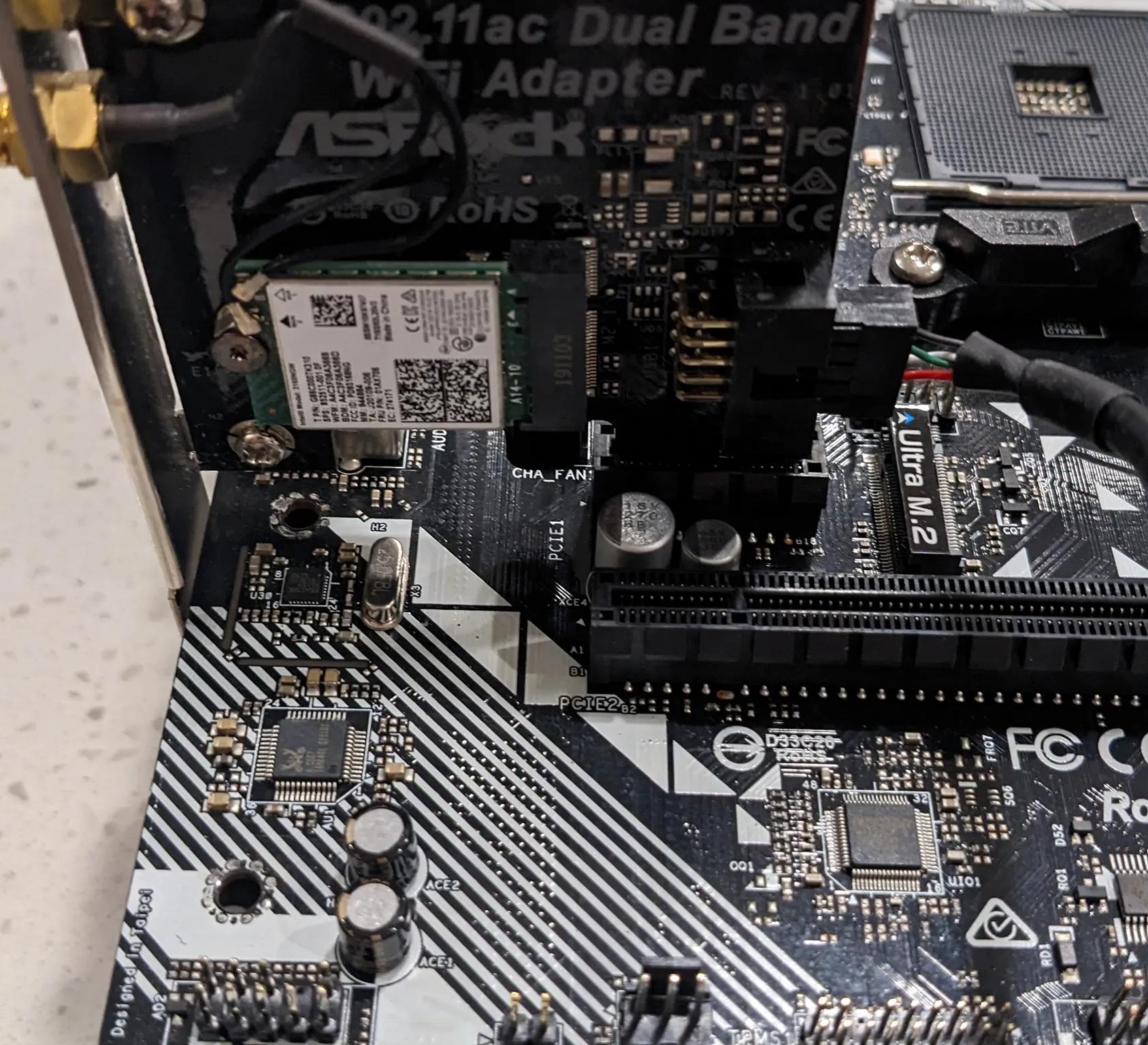 ASRock A320 AM4 micro ATX motherboard with wifi card