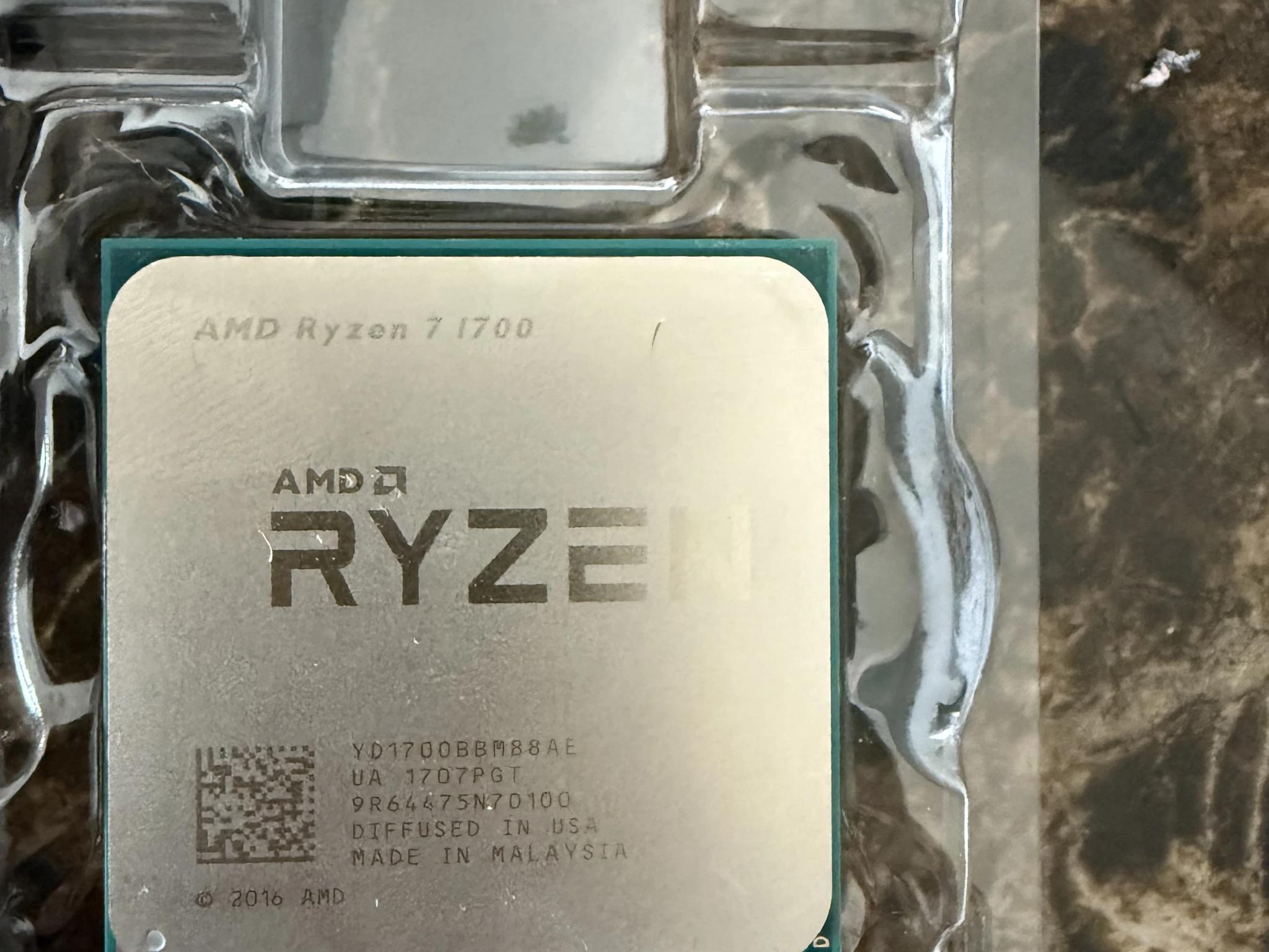 AMD Ryzen 7 1700 AM4 3.0GHz 8C/16T 16MB AM4 65W Desktop CPU Processor