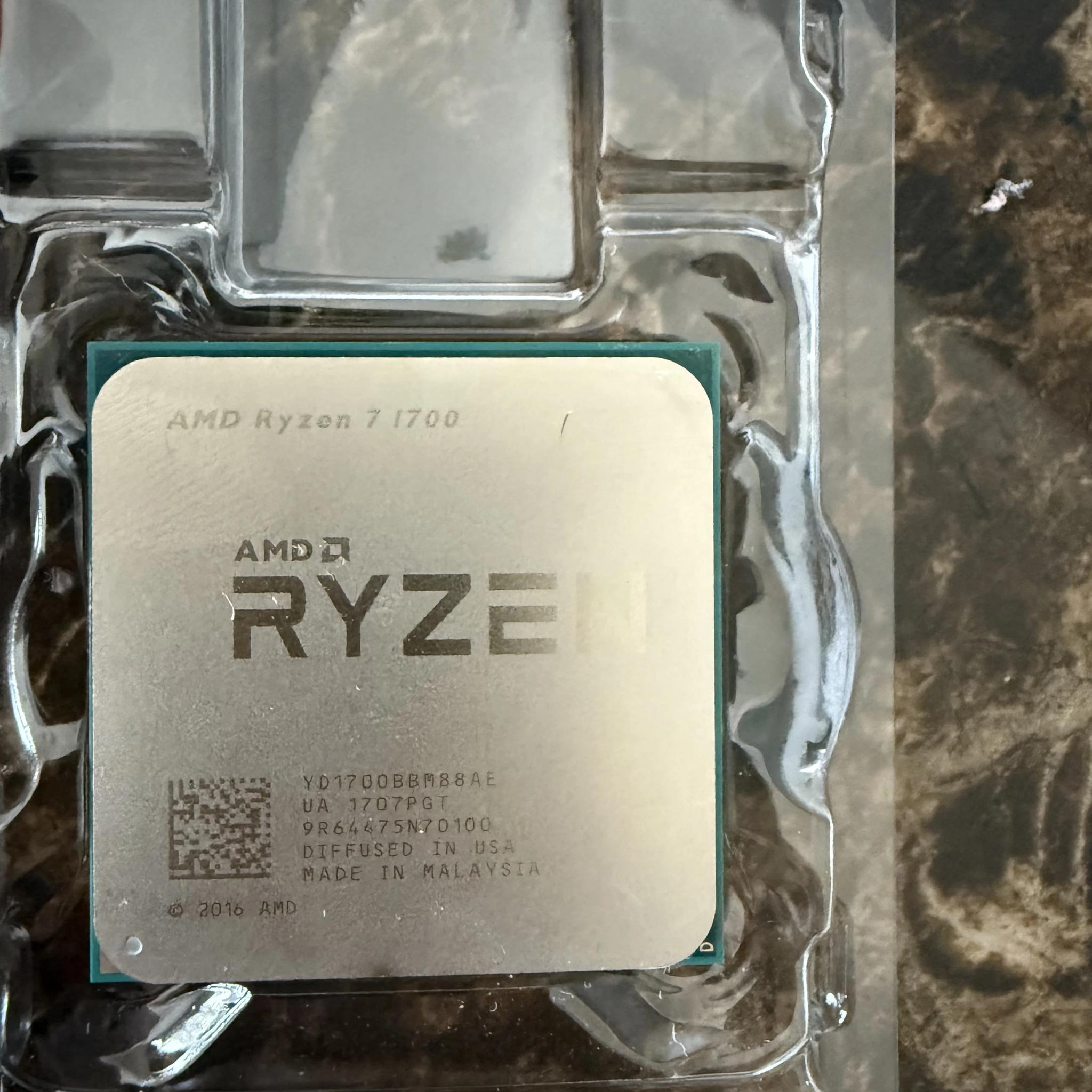 AMD Ryzen 7 1700 AM4 3.0GHz 8C/16T 16MB AM4 65W Desktop CPU Processor