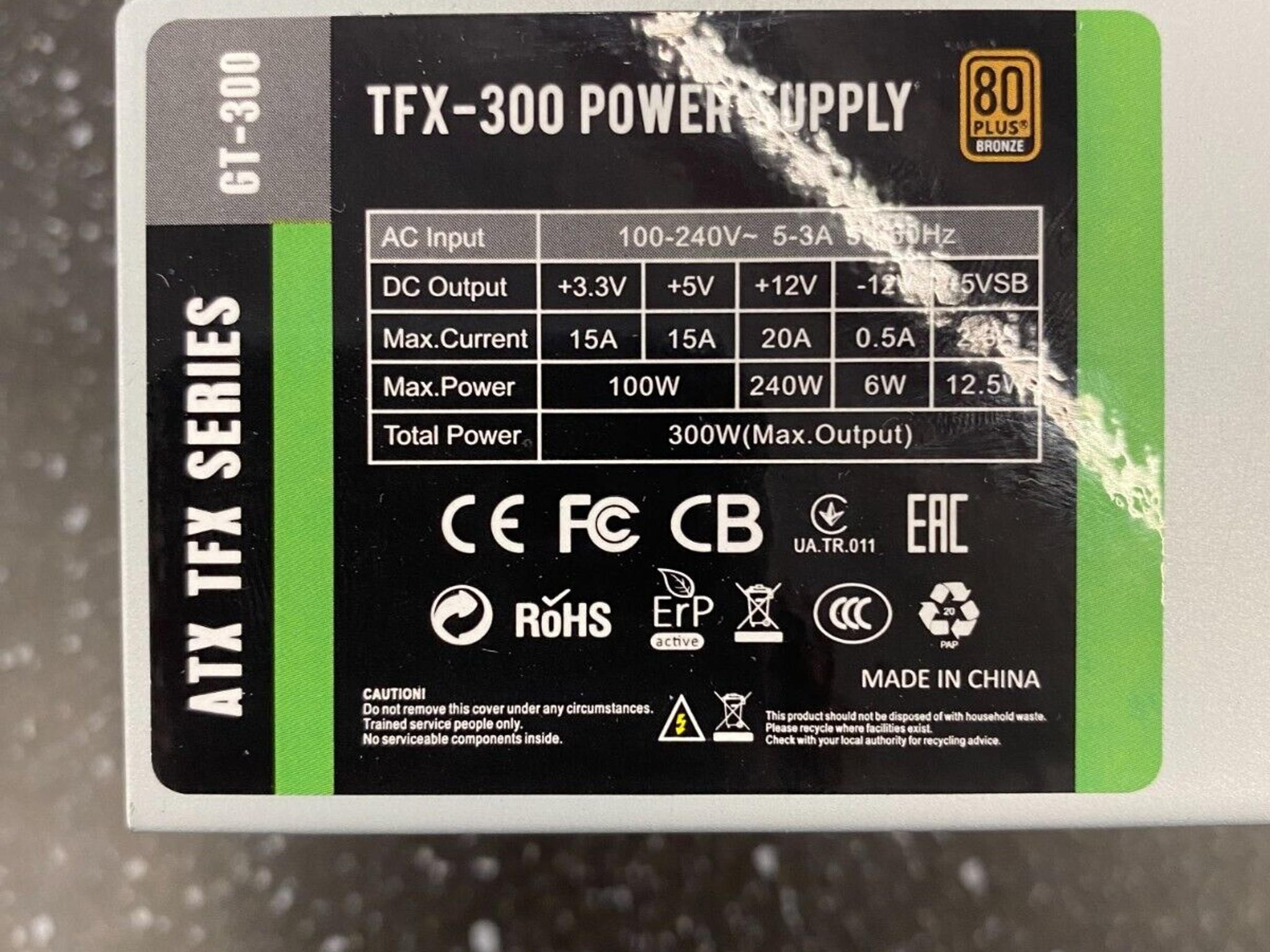 ATX TFX-300 GT-300 300w Power Supply for Dell Optiplex 790 990 3010 7010 9010