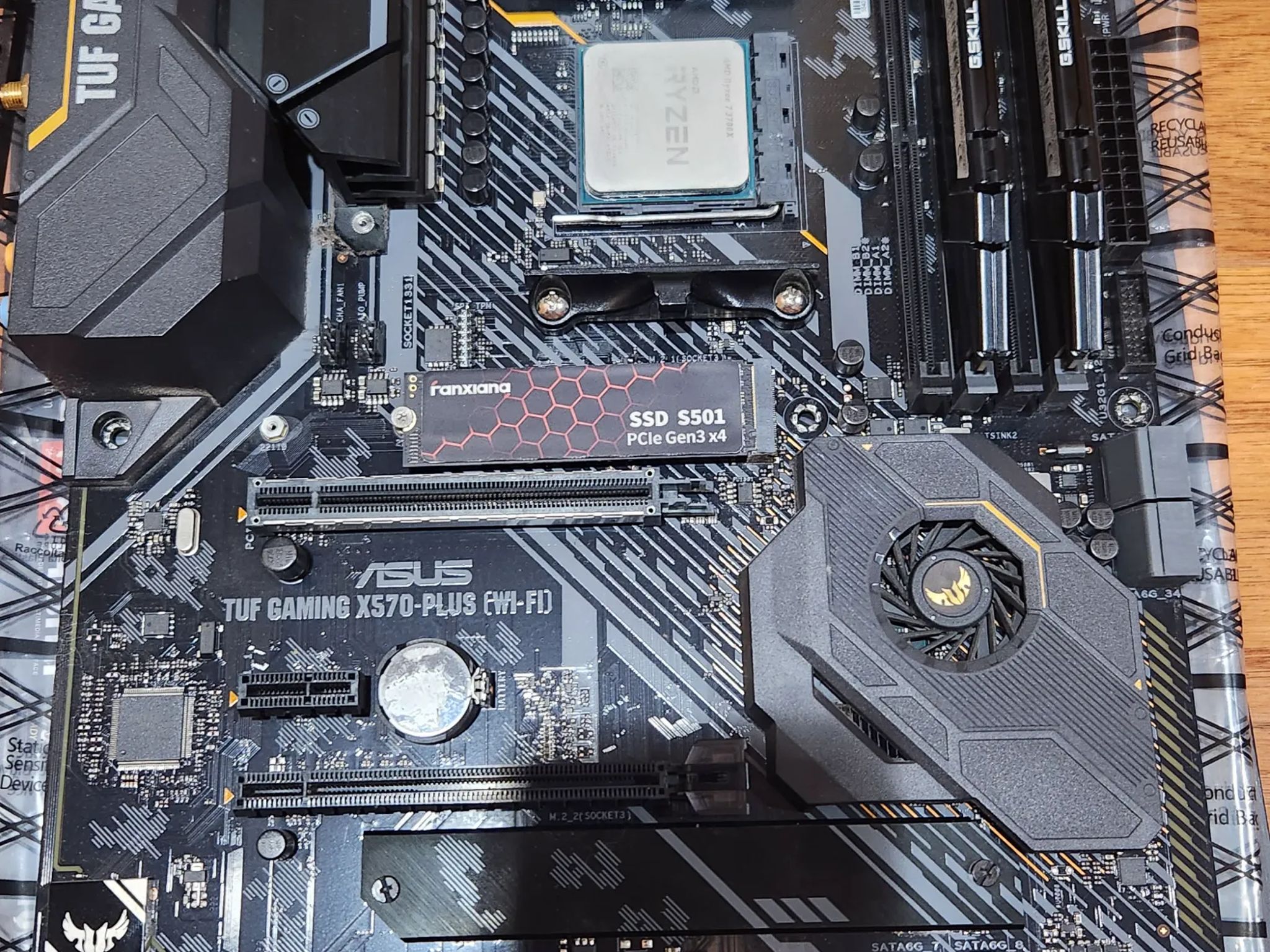 ASUS TUF x570-PLUS (WI-FI) AND Ryzen 7 3700X, 16gb RAM, 256GB M.2 (with Win 10 installed)