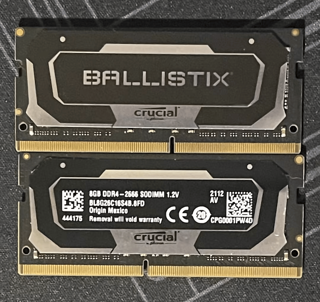 Crucial Ballistix 16GB 2x8GB 2666 SODIMM Memory