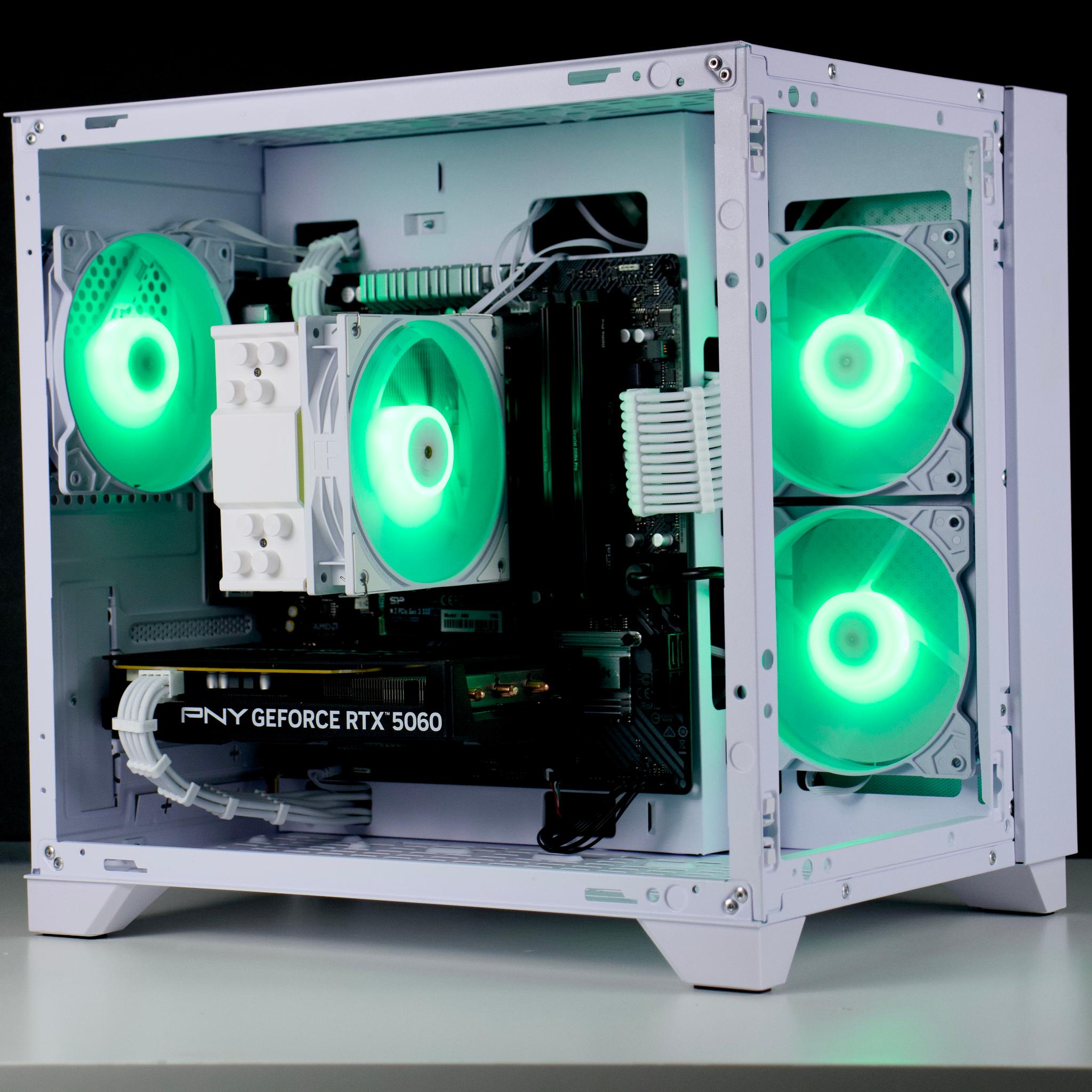 🧊❄️🧊 White Gaming PC – RTX 5060, Ryzen 5 5600, 32GB RAM, 1TB SSD - WiFi, BlueTooth 🧊❄️🧊
