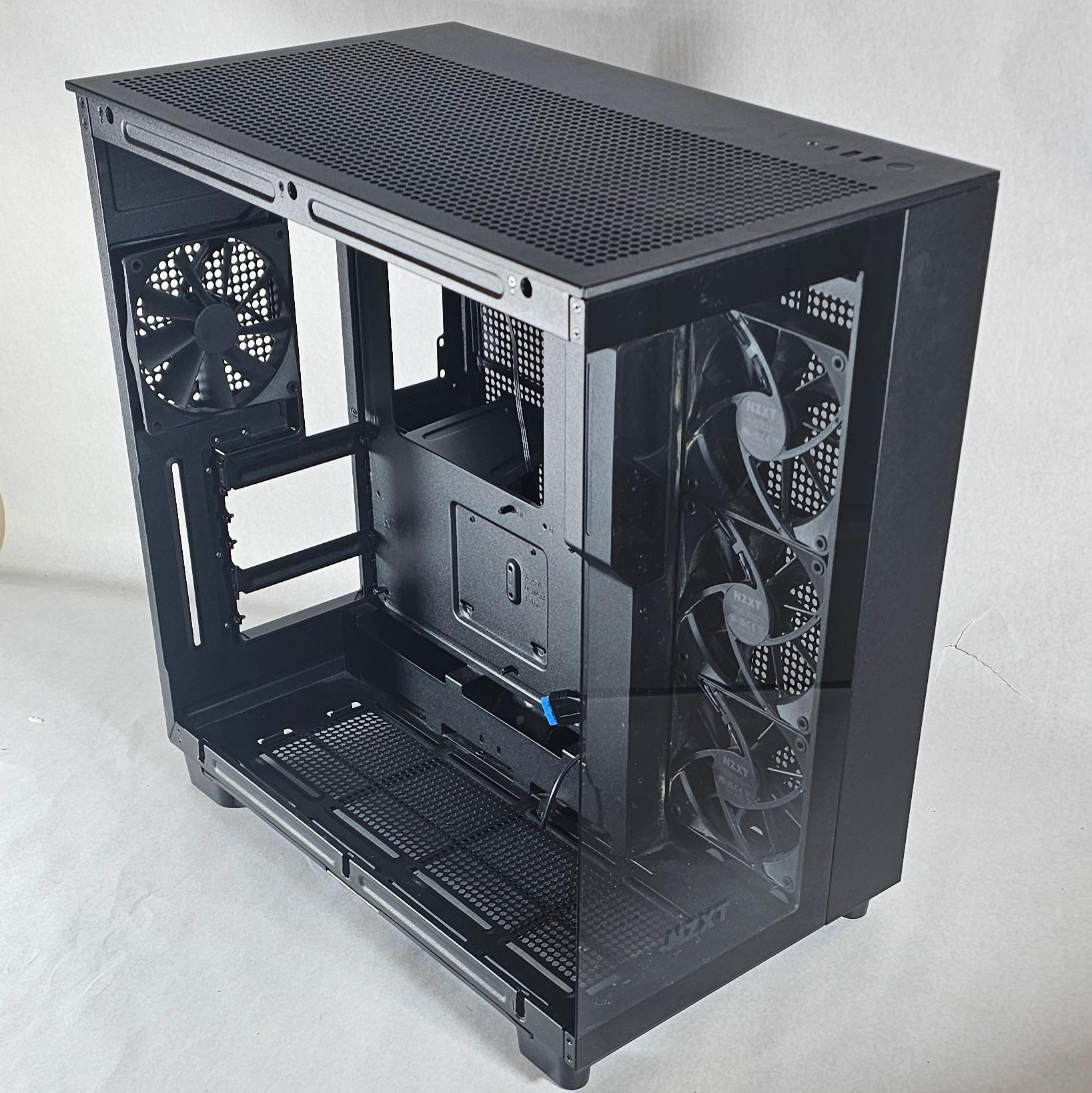 Black NZXT PC Case with Tempered Glass w/ 4 Fans