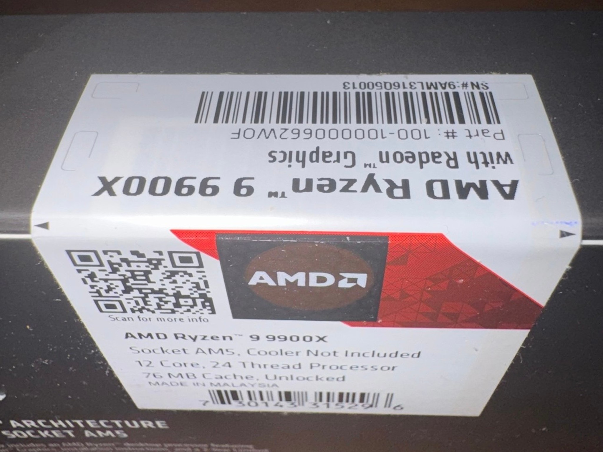 AMD Ryzen 9 9900X (9000 Series) CPU Processor Gaming PC Computer Desktop Part