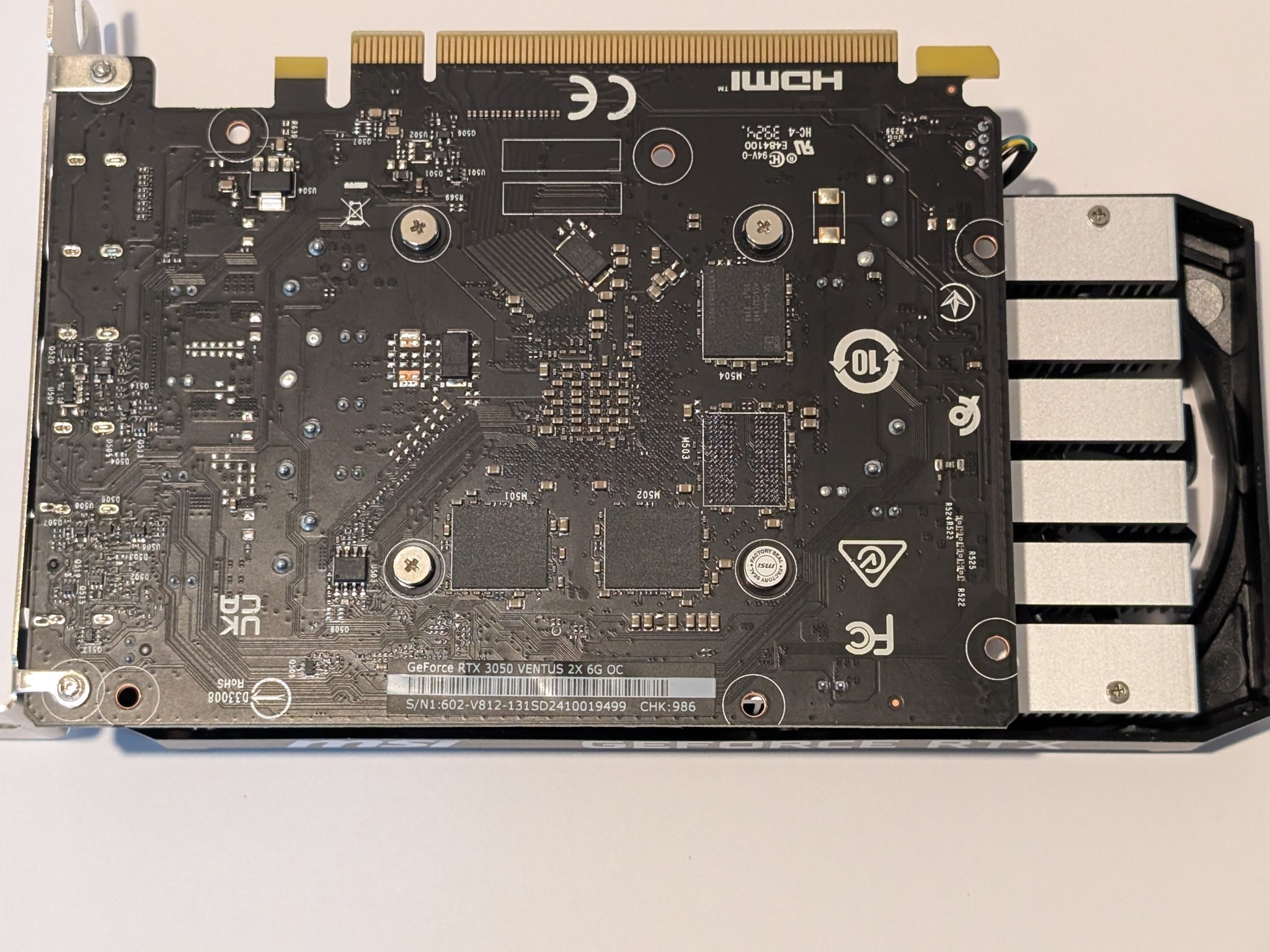 Like New- MSI GeForce RTX 3050 VENTUS 2X 6G OC