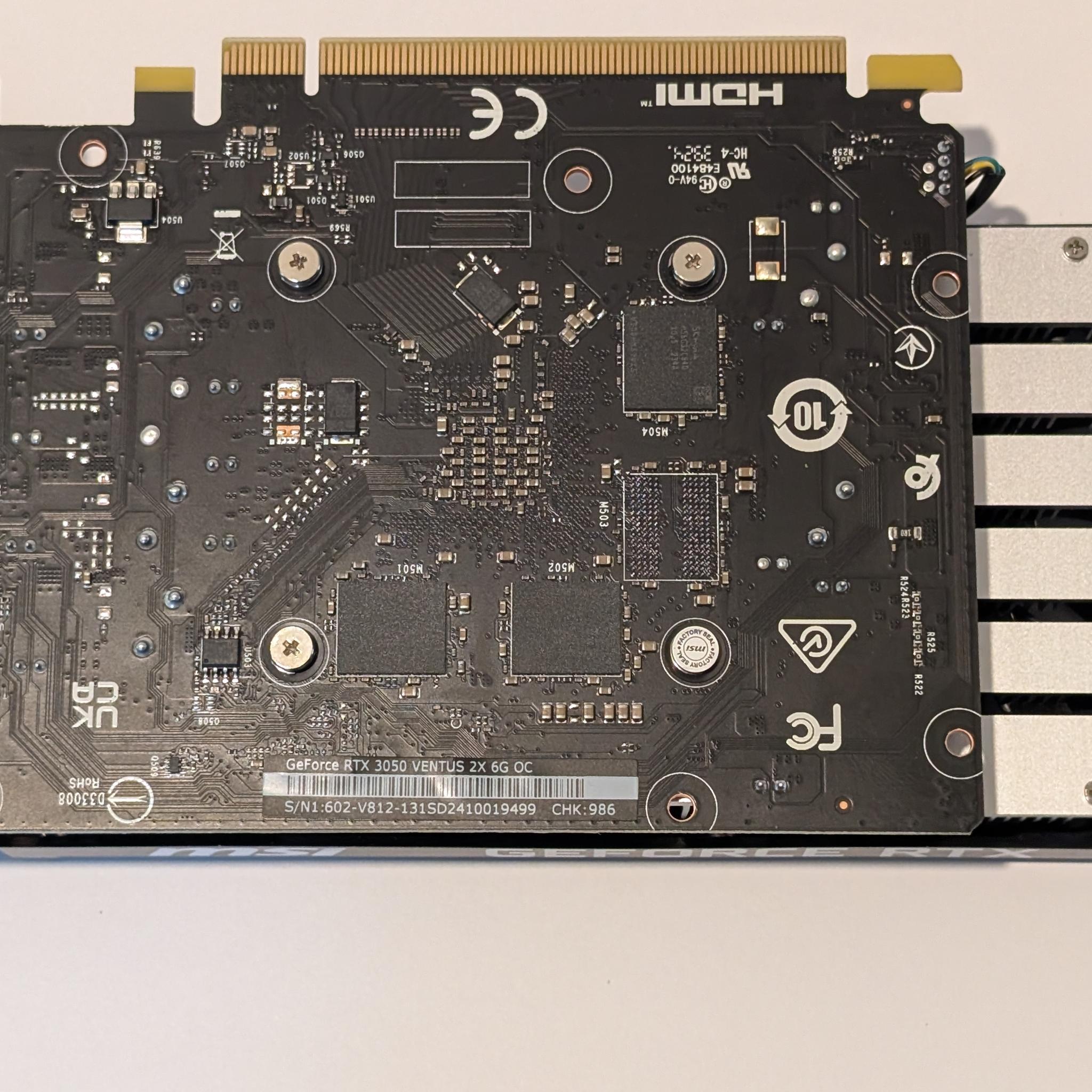 Like New- MSI GeForce RTX 3050 VENTUS 2X 6G OC