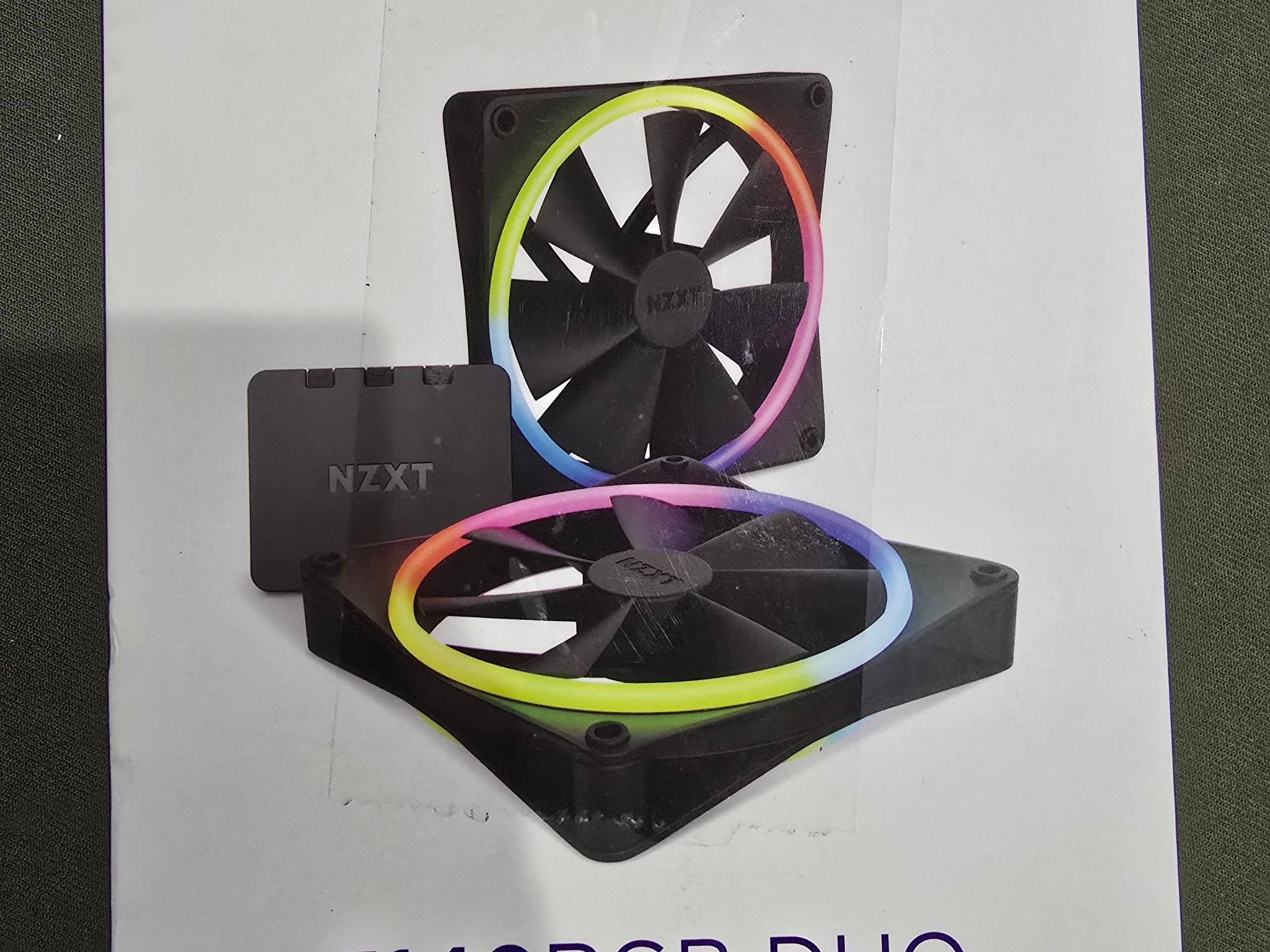 NZXT F140 RGB Twin Pack – 2 x 140mm PWM PC Fans with RGB Controller CAM Software 18 LEDs Black