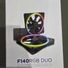 NZXT F140 RGB Twin Pack – 2 x 140mm PWM PC Fans with RGB Controller CAM Software 18 LEDs Black