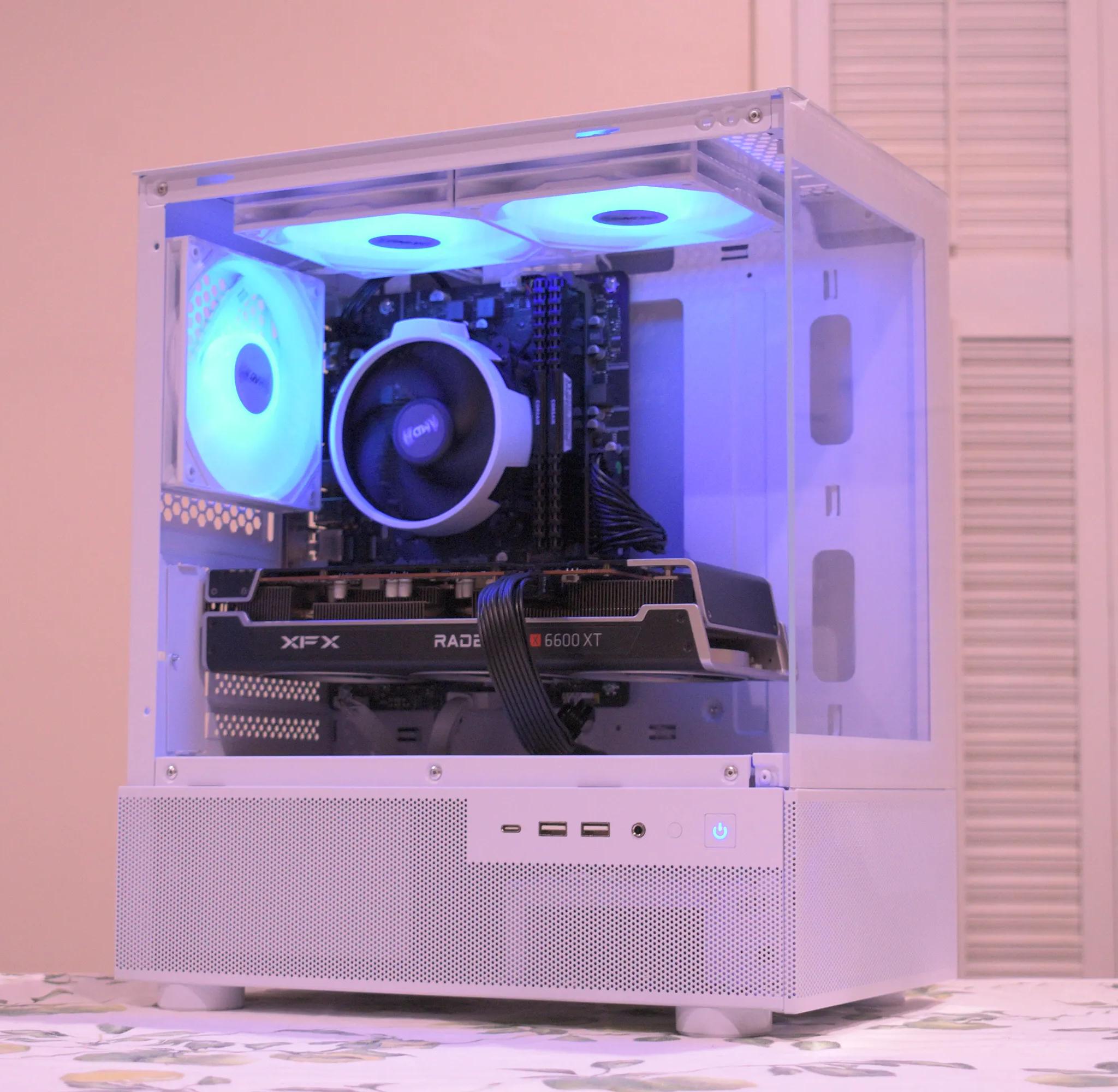 Gaming PC | Ryzen 5 3600 | RX 6600XT 8GB | 16GB DDR4 | 1TB nVME SSD | 1080p White Gaming PC RGB