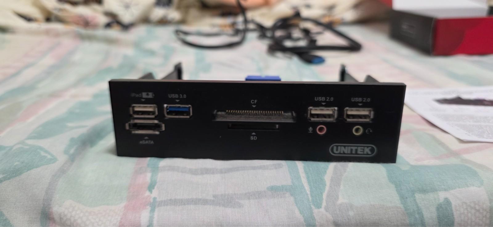 Unitek Y-3903 5.25" Case Front I/O panel USB3.0/2.0, SD/CF Card Reader, eSATA