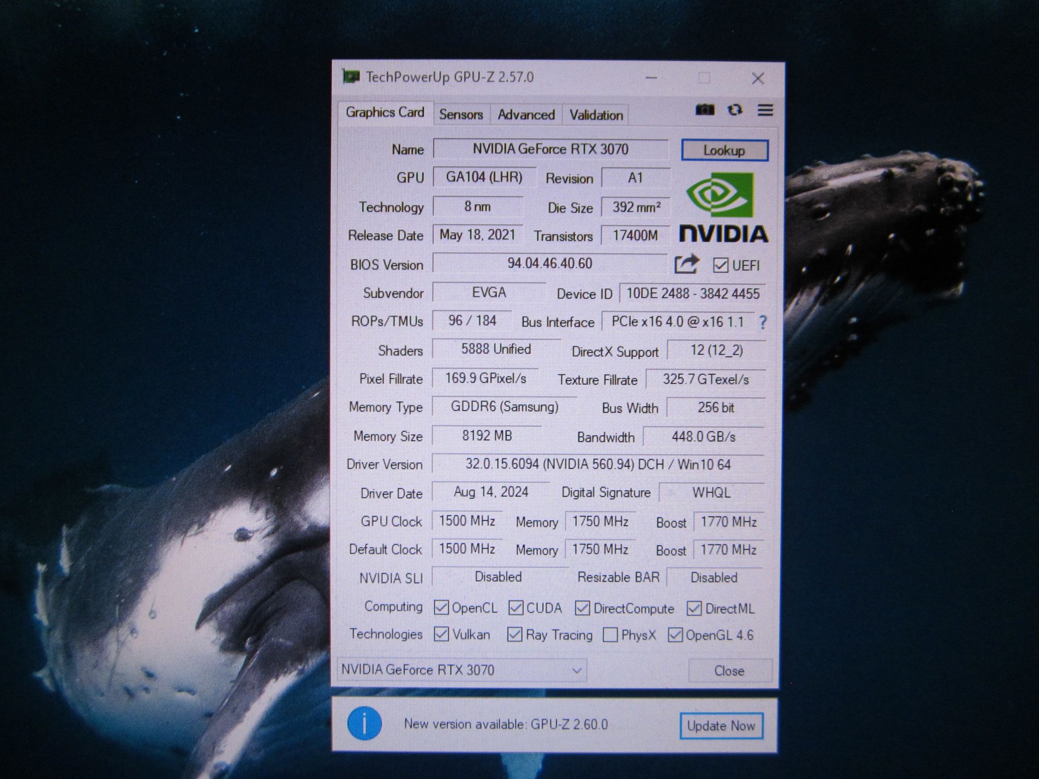 EVGA GeForce RTX 3070 XC3 ULTRA GAMING, 08G-P5-3755-RL, 8GB GDDR6, ARGB LED, Metal Backplate