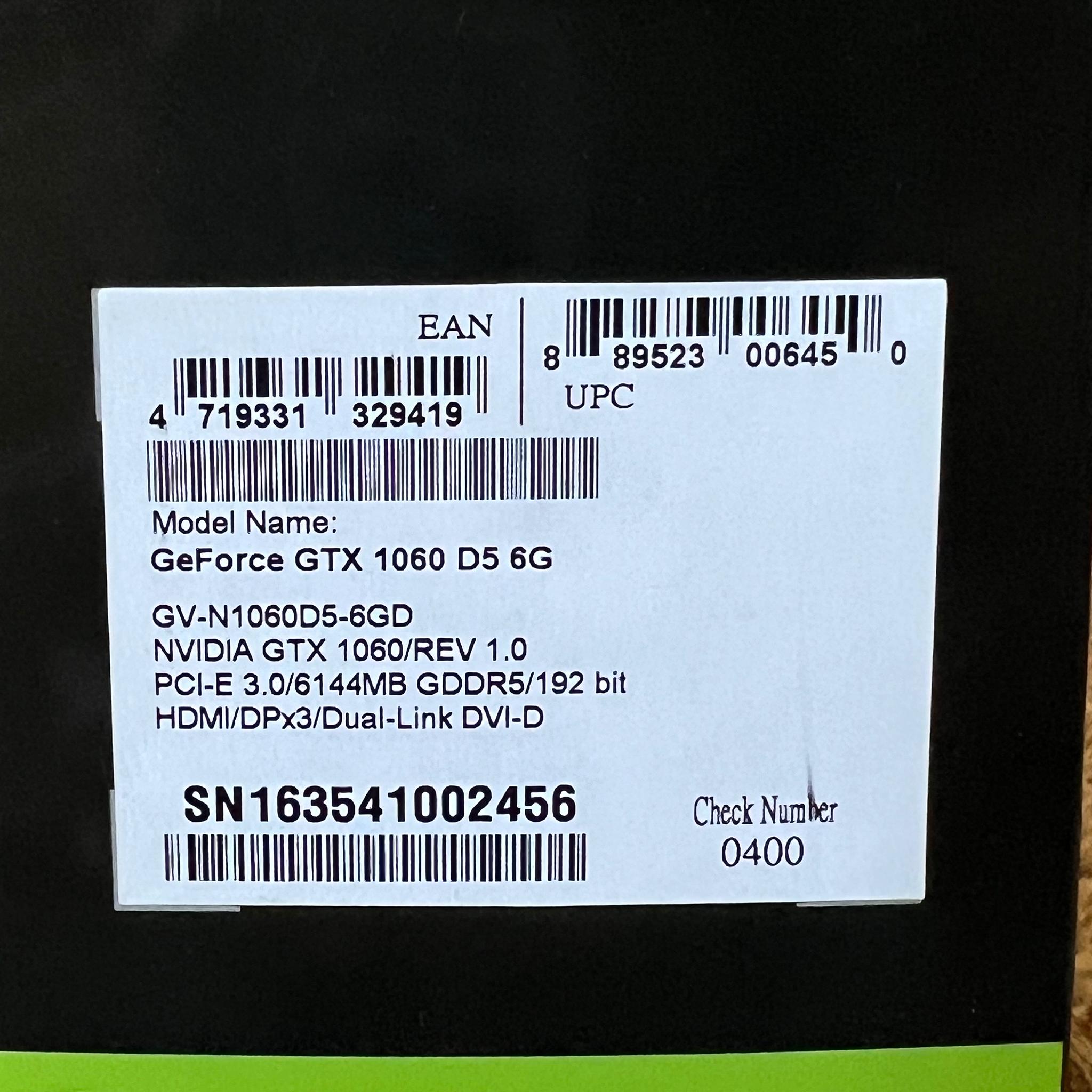 Gigabyte gtx 1060 6gb