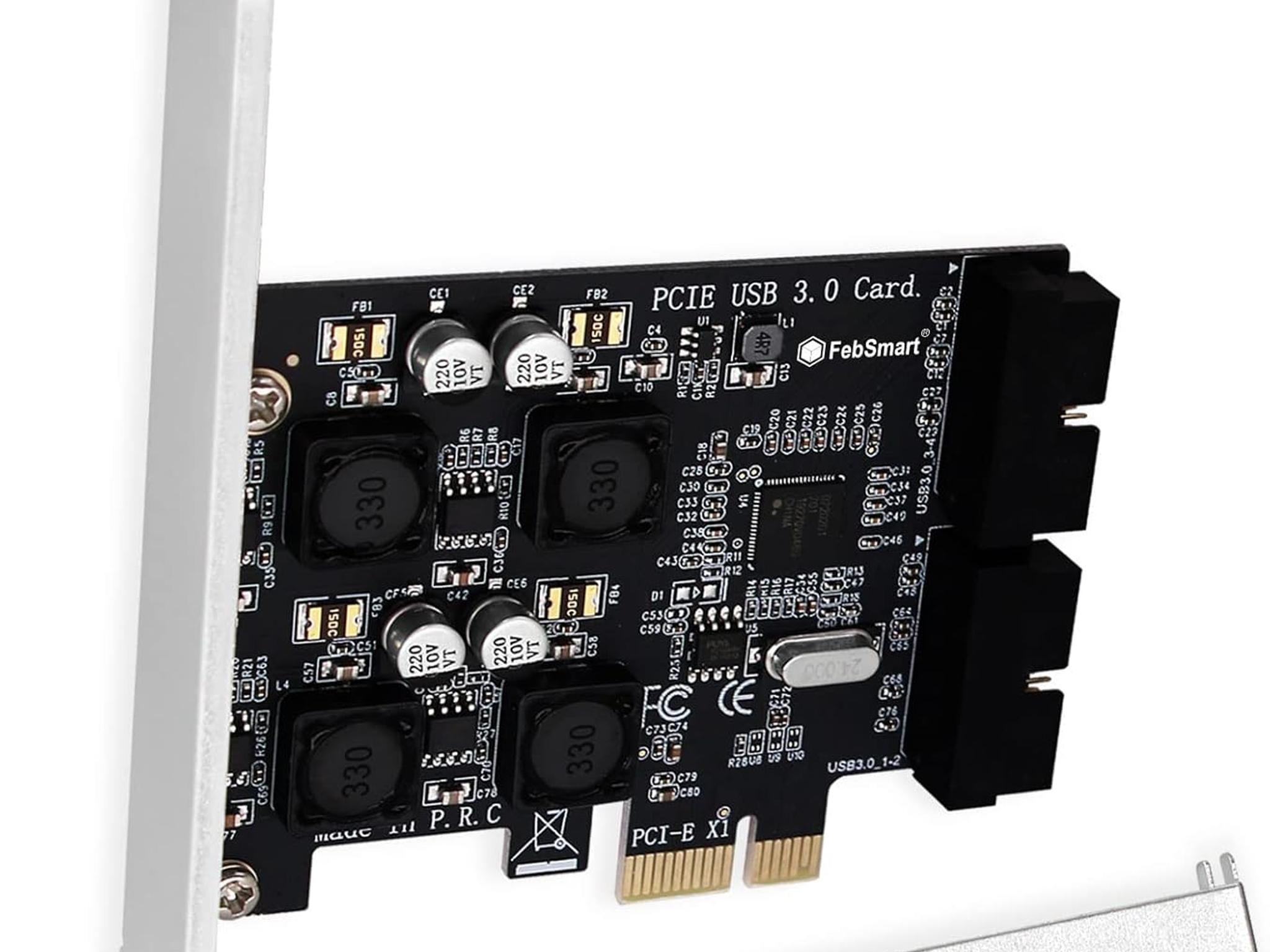 2X 19Pin USB 3.0 Header Ports PCIE USB 3.0 5Gbps Expansion Card for Windows and Linux Desktop PCs