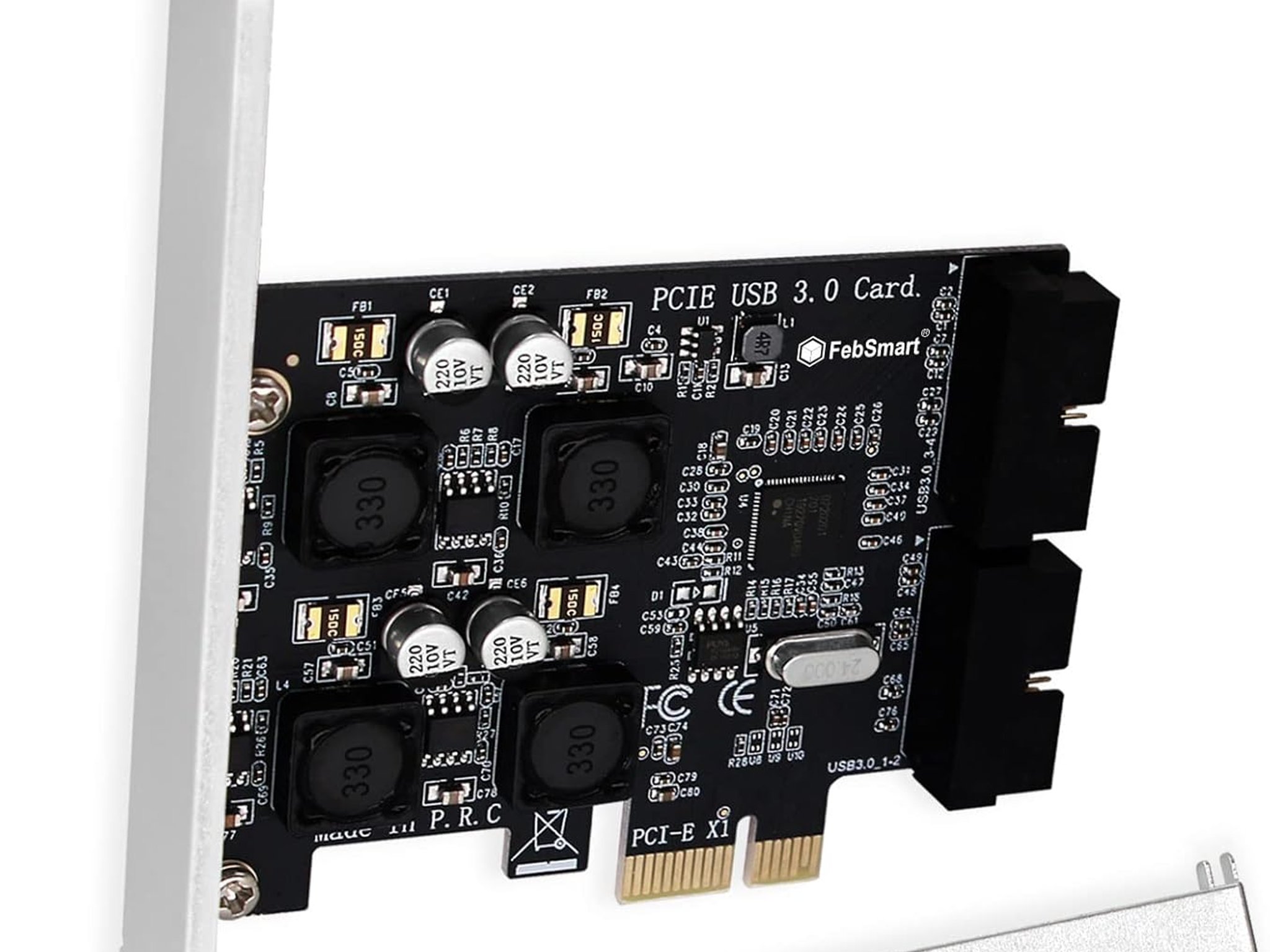 2X 19Pin USB 3.0 Header Ports PCIE USB 3.0 5Gbps Expansion Card for Windows and Linux Desktop PCs