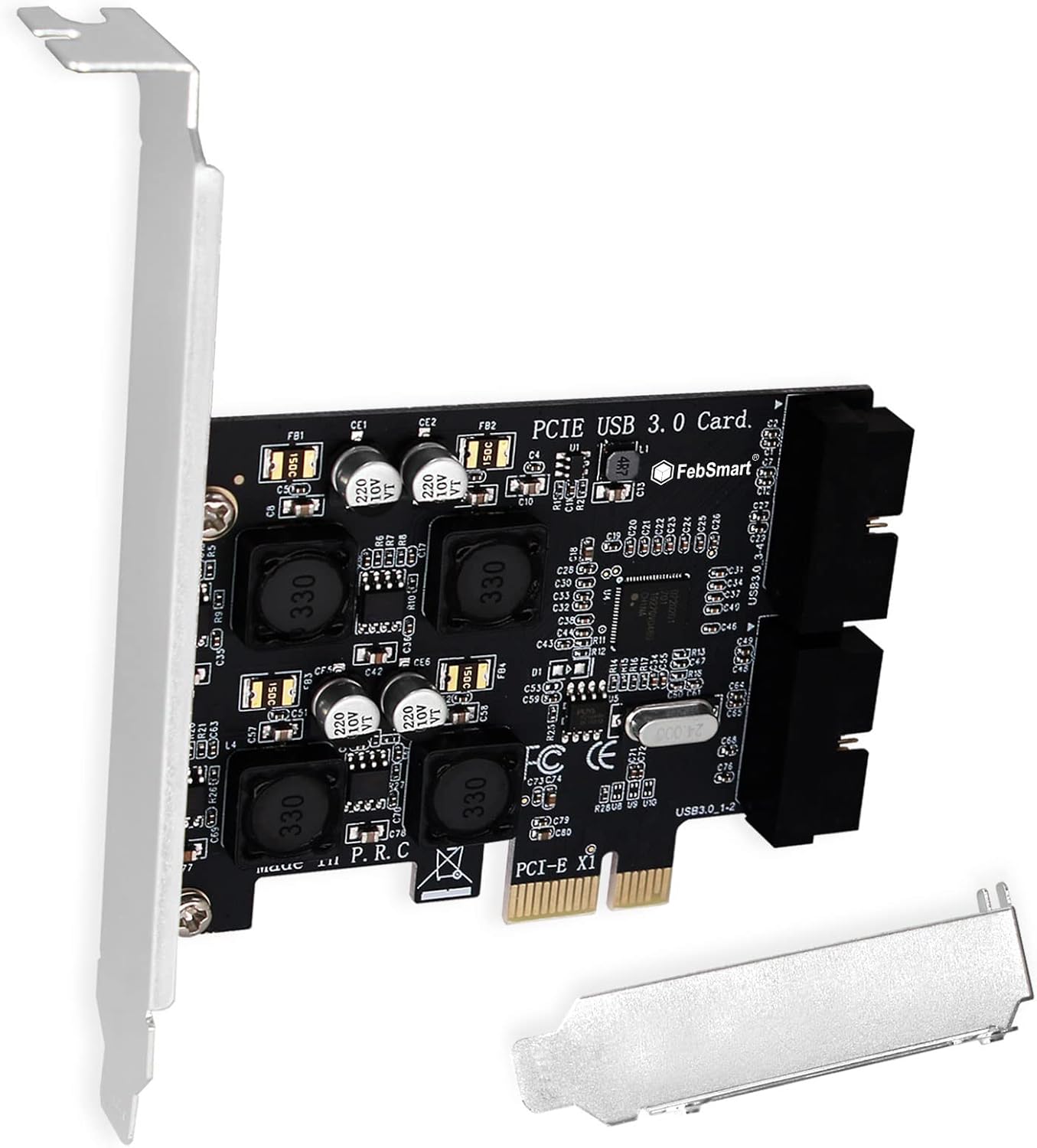 2X 19Pin USB 3.0 Header Ports PCIE USB 3.0 5Gbps Expansion Card for Windows and Linux Desktop PCs