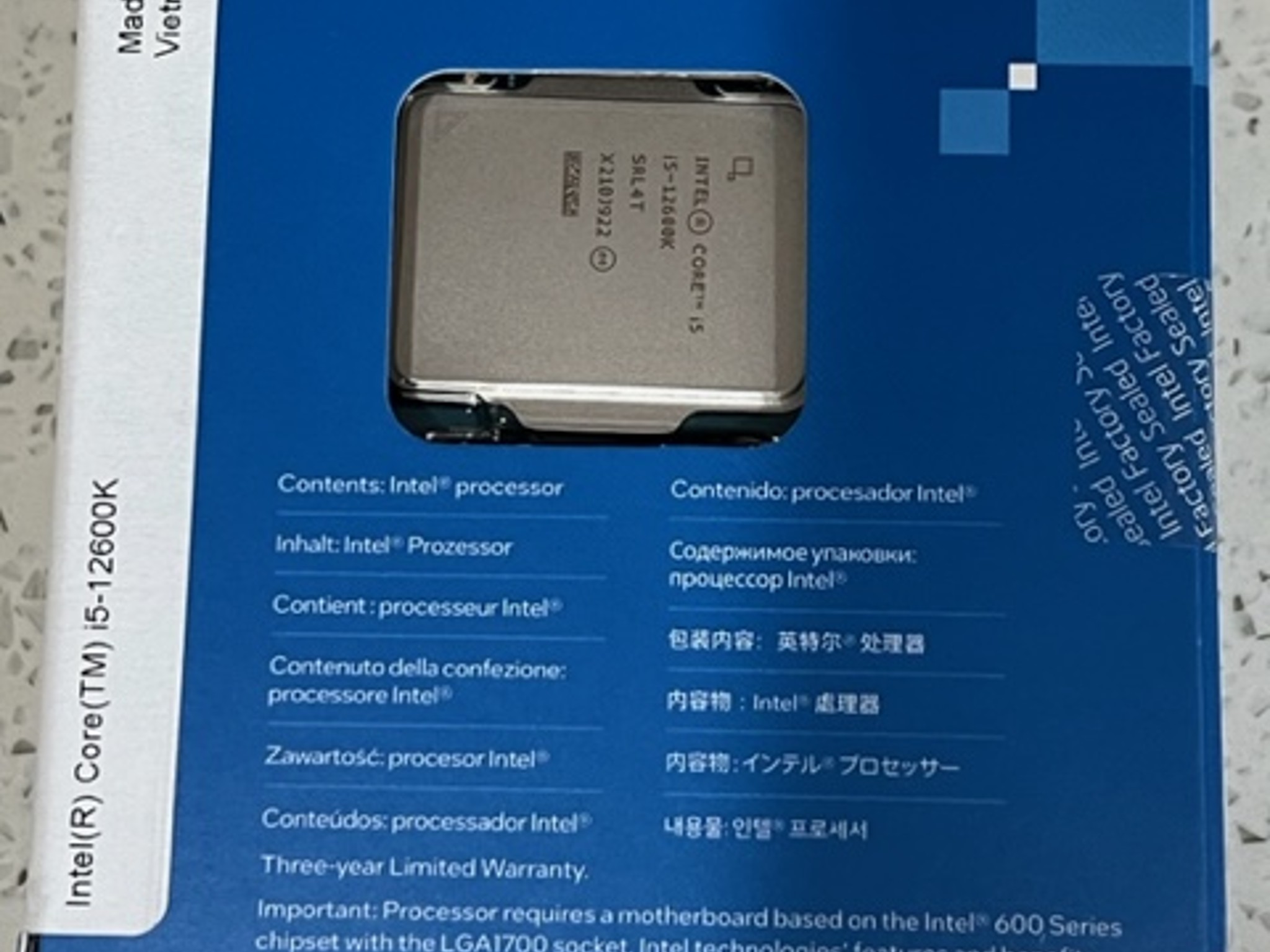 Intel Core i5-12600K Alder Lake 3.7GHz Ten-Core LGA 1700 Boxed Processor - Heatsink Not Included