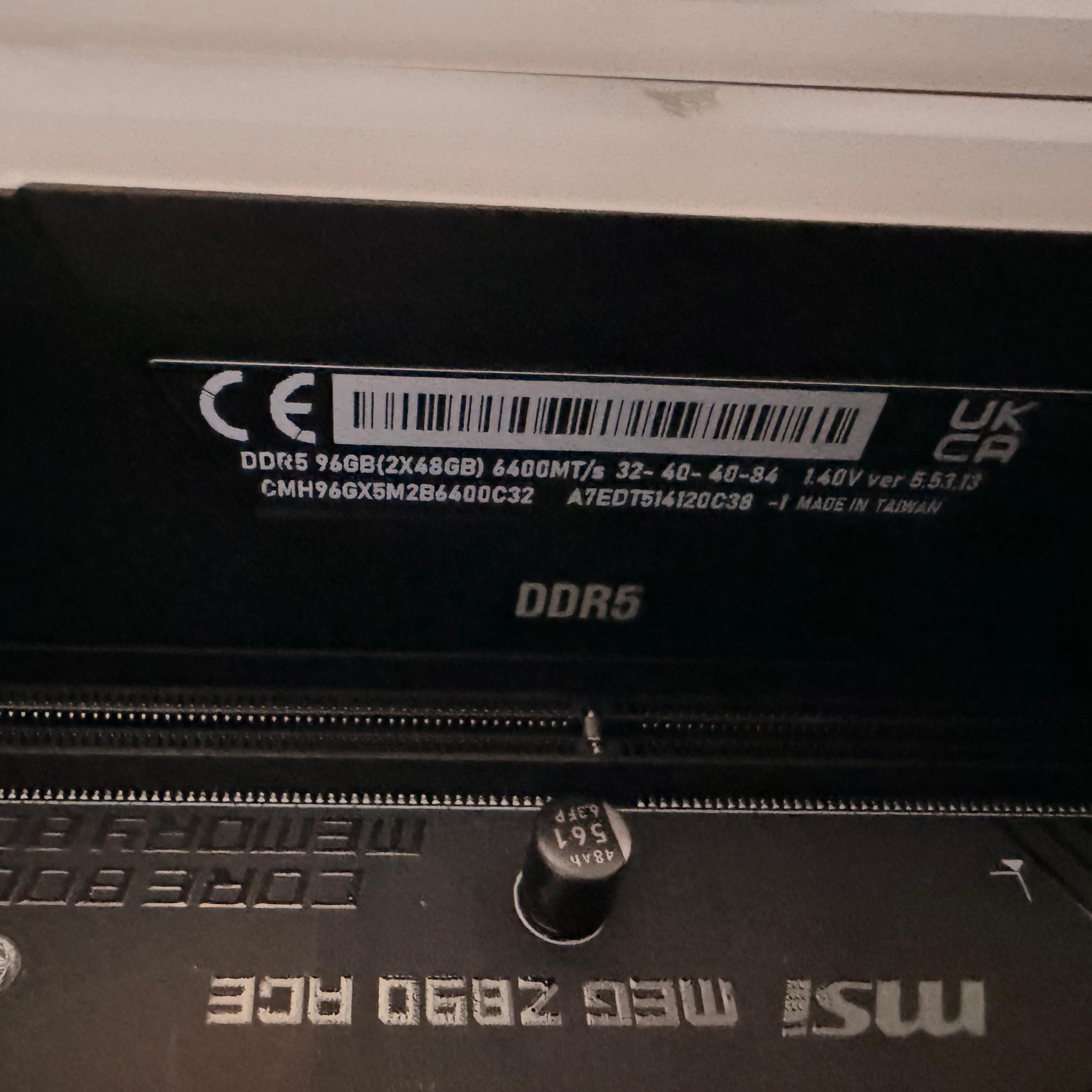Intel Core Ultra 9 285k, MSI MEG Ace, 96gb DDR5 6400 Corsair