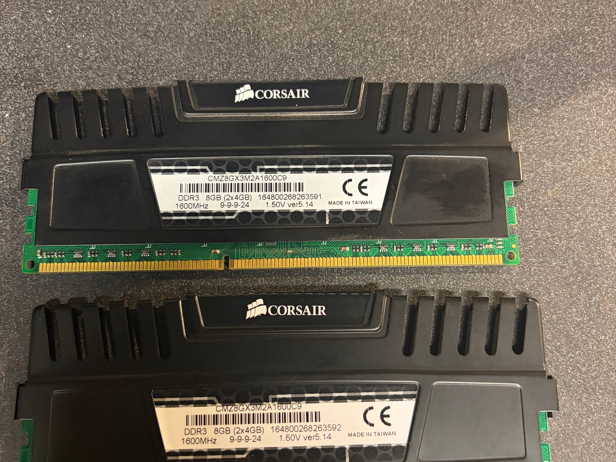 Corsair Vengeance DDR3 8gb RAM kit (2x4GB) 1600MHz 1.50V