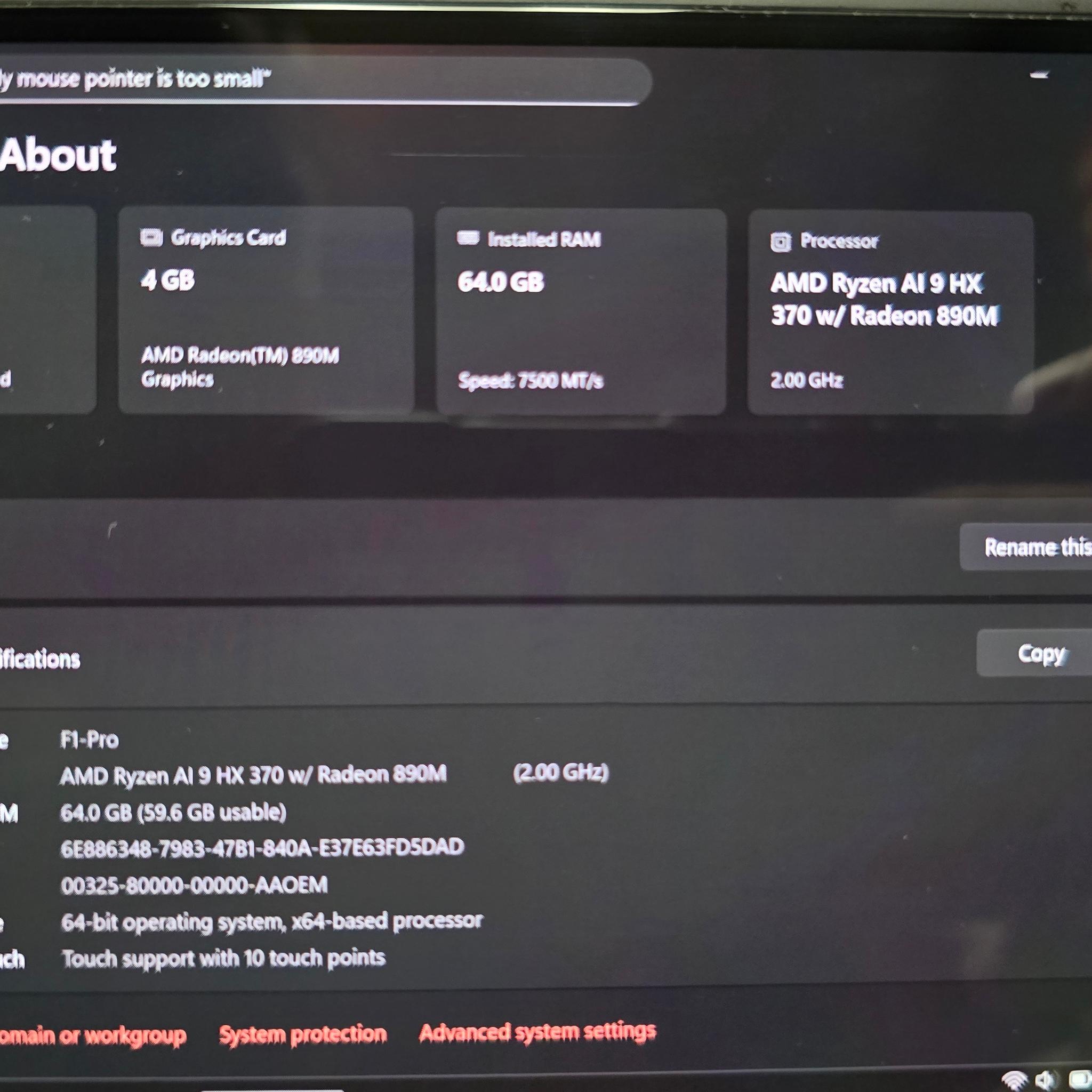ONEXPLAYER OneXFly F1 Pro HX370 OLED 64GB RAM 4TB SSD + Case