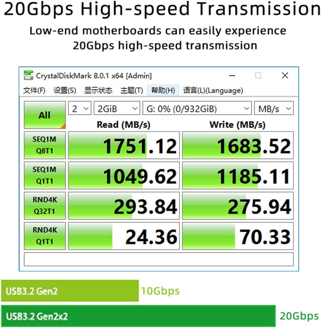 20Gbps USB 3.2 Gen2 Type-C USB-C Female to PCI-E 4X Express Card Adapter ASM3242 Chipset