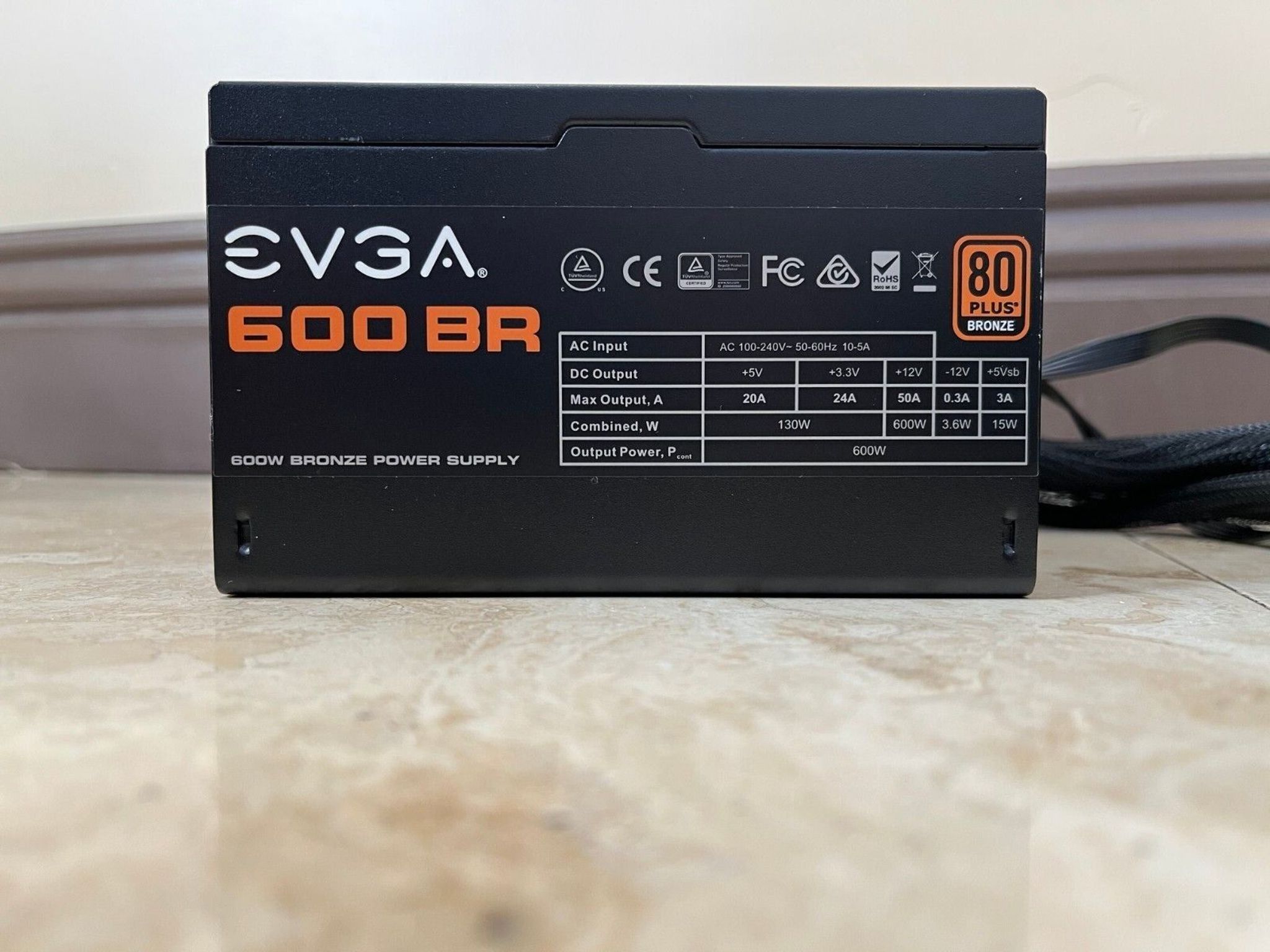 EVGA 600 BR, 80+ BRONZE 600W Power Supply