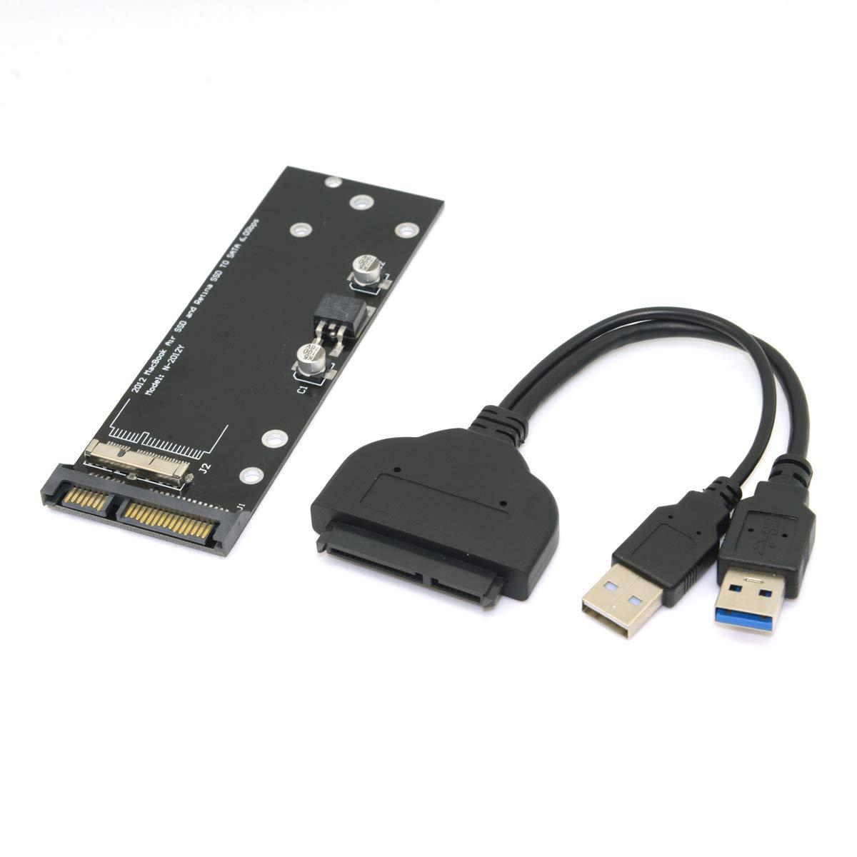 USB 3.0 to 12+6Pin SSD and SATA 22Pin PCB Disk Drive for 2010 2011 MAC Air A1369 A1370 SSD