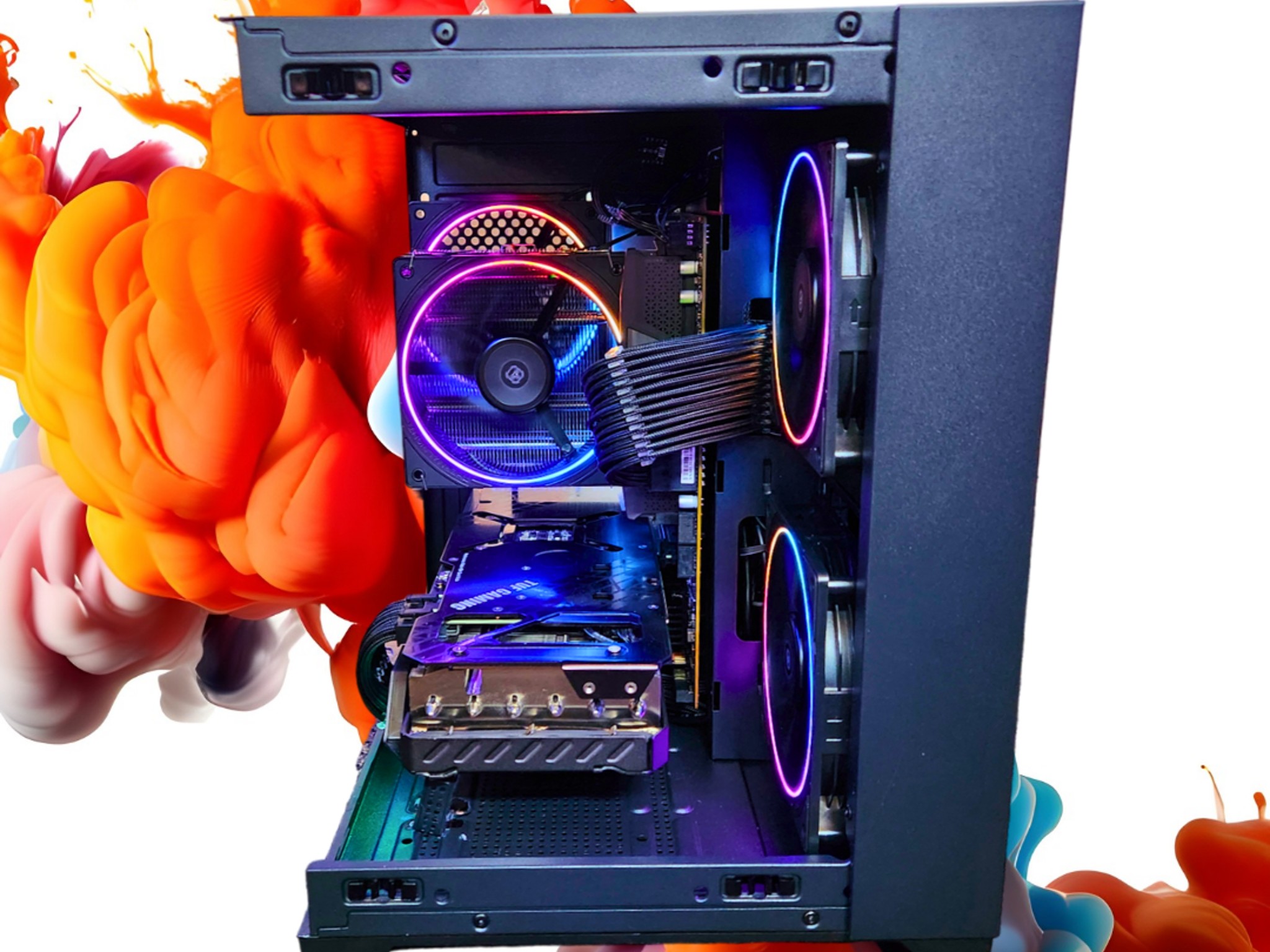 😇Archangel🗡: RTX 3070 TI | Ryzen 7600x | 32GB DDR5 RAM | 1TB SSD | 4 RGB Ring Fans | Black RGB PC