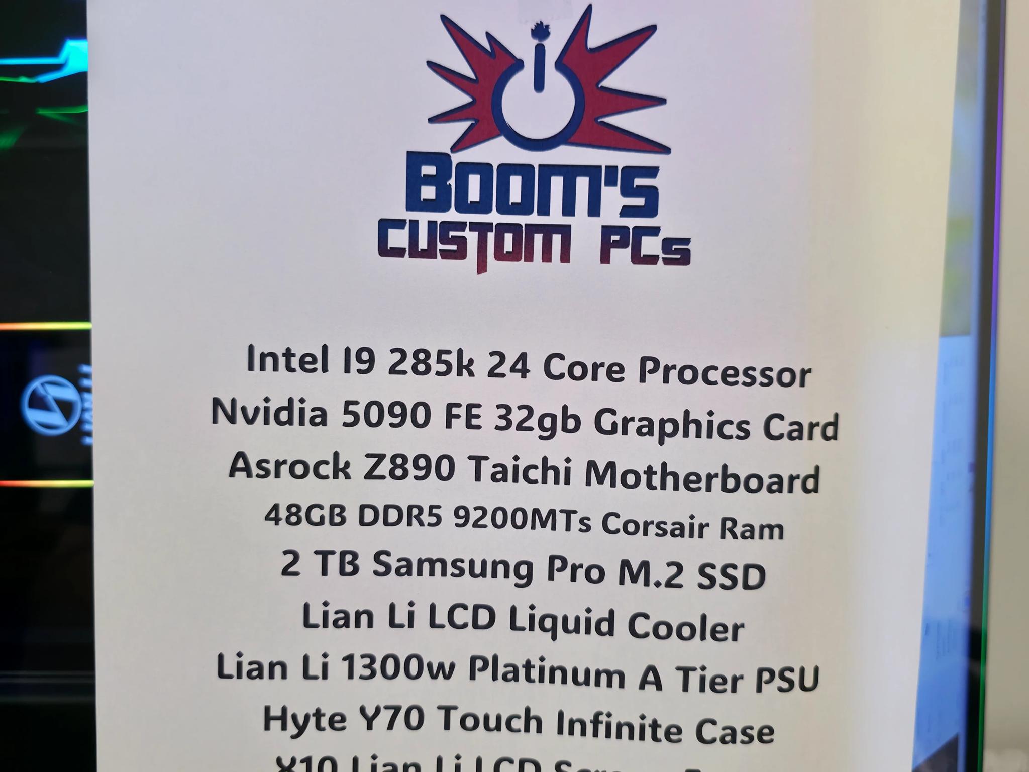 4k High End Gaming PC Computer (Intel 285k, RTX 5090, 32GB DDR5 9200 MTs)