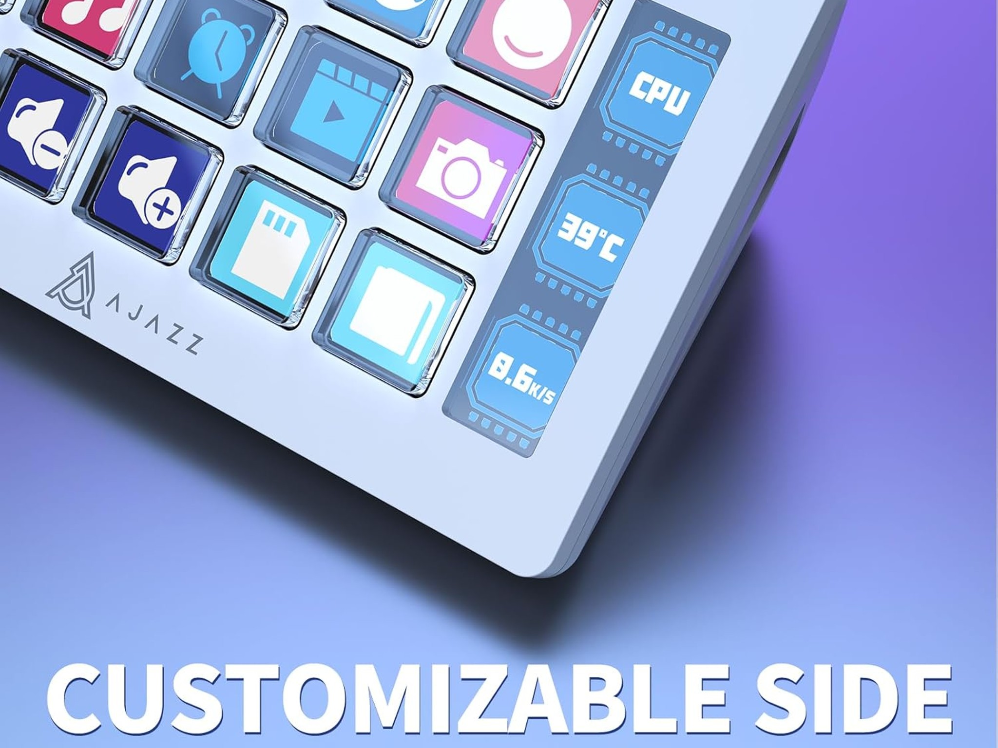 A.JAZZ AKP153 Stream Studio Controller Keypad Type-c Wired with 15 Macro LCD Key