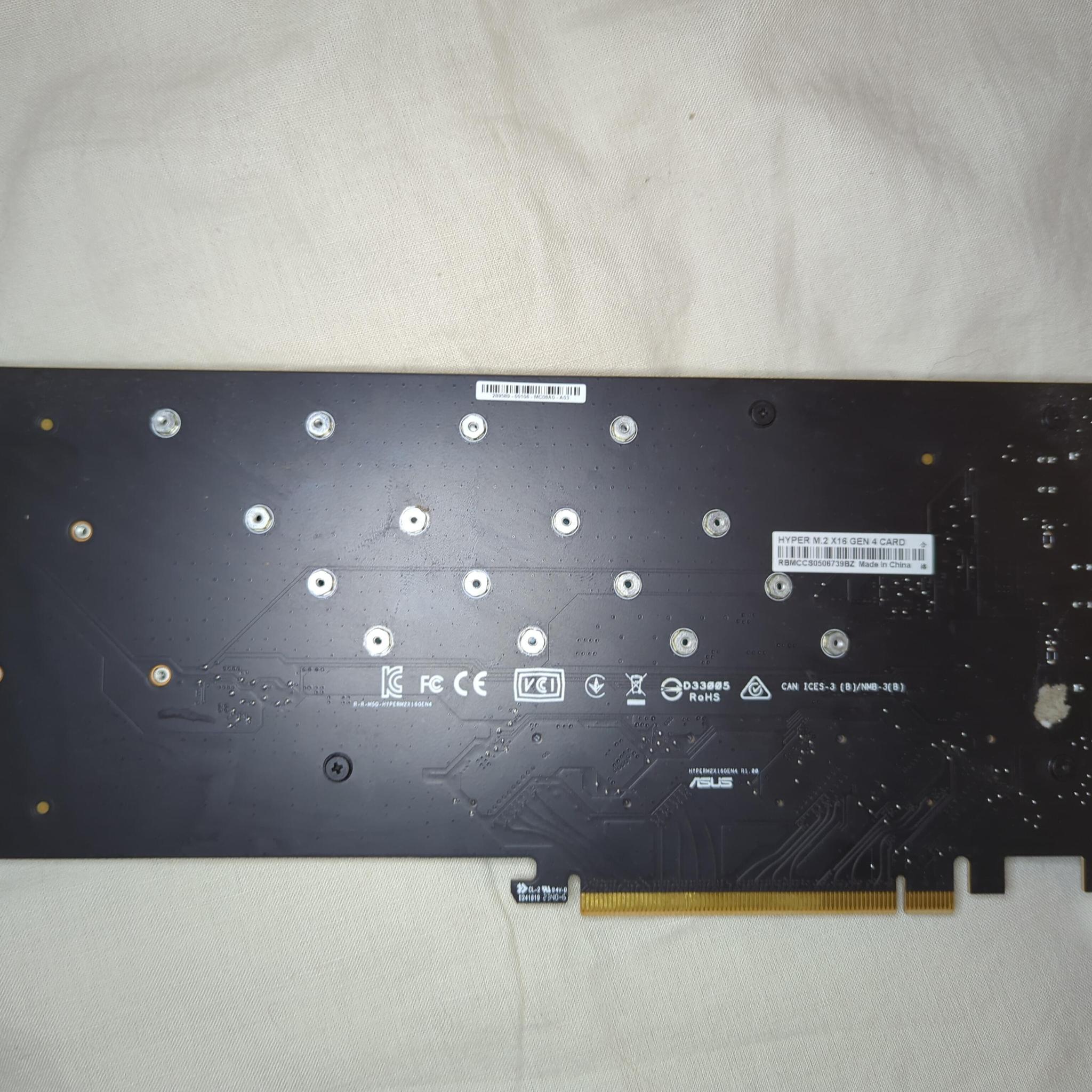ASUS Hyper M.2 X16 PCIe 4.0 X4 Expansion Card Supports 4 NVMe M.2