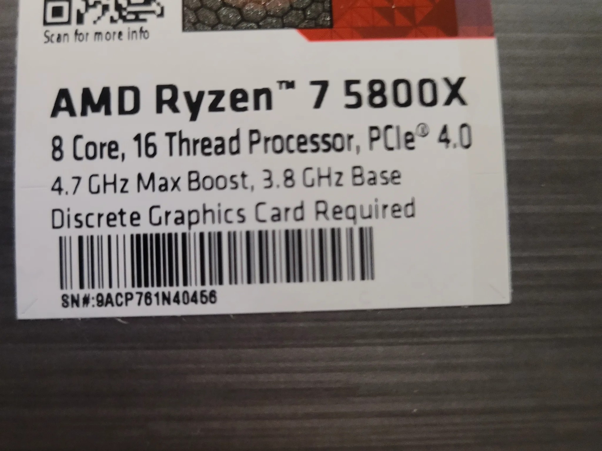 AMD 5800x CPU