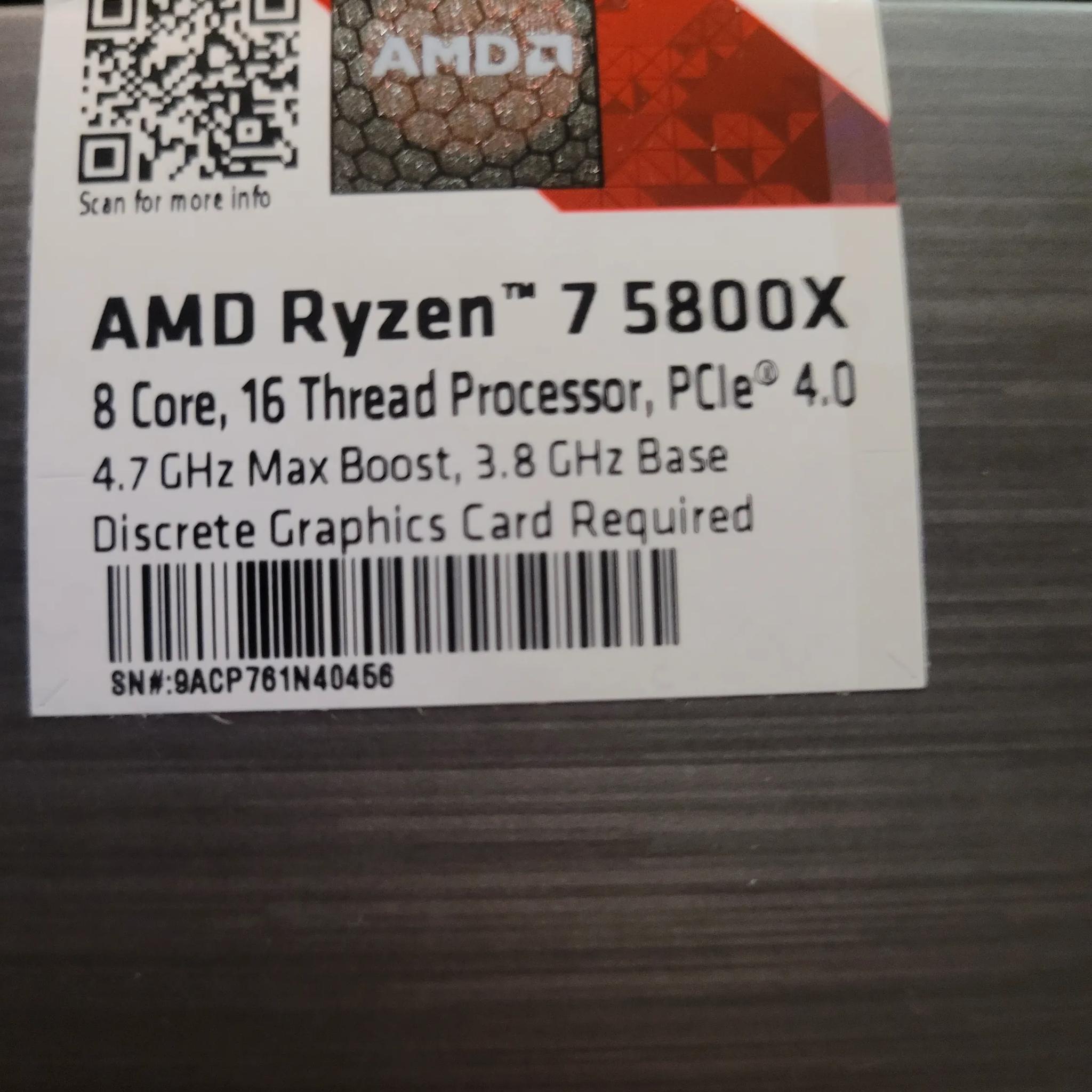 AMD 5800x CPU