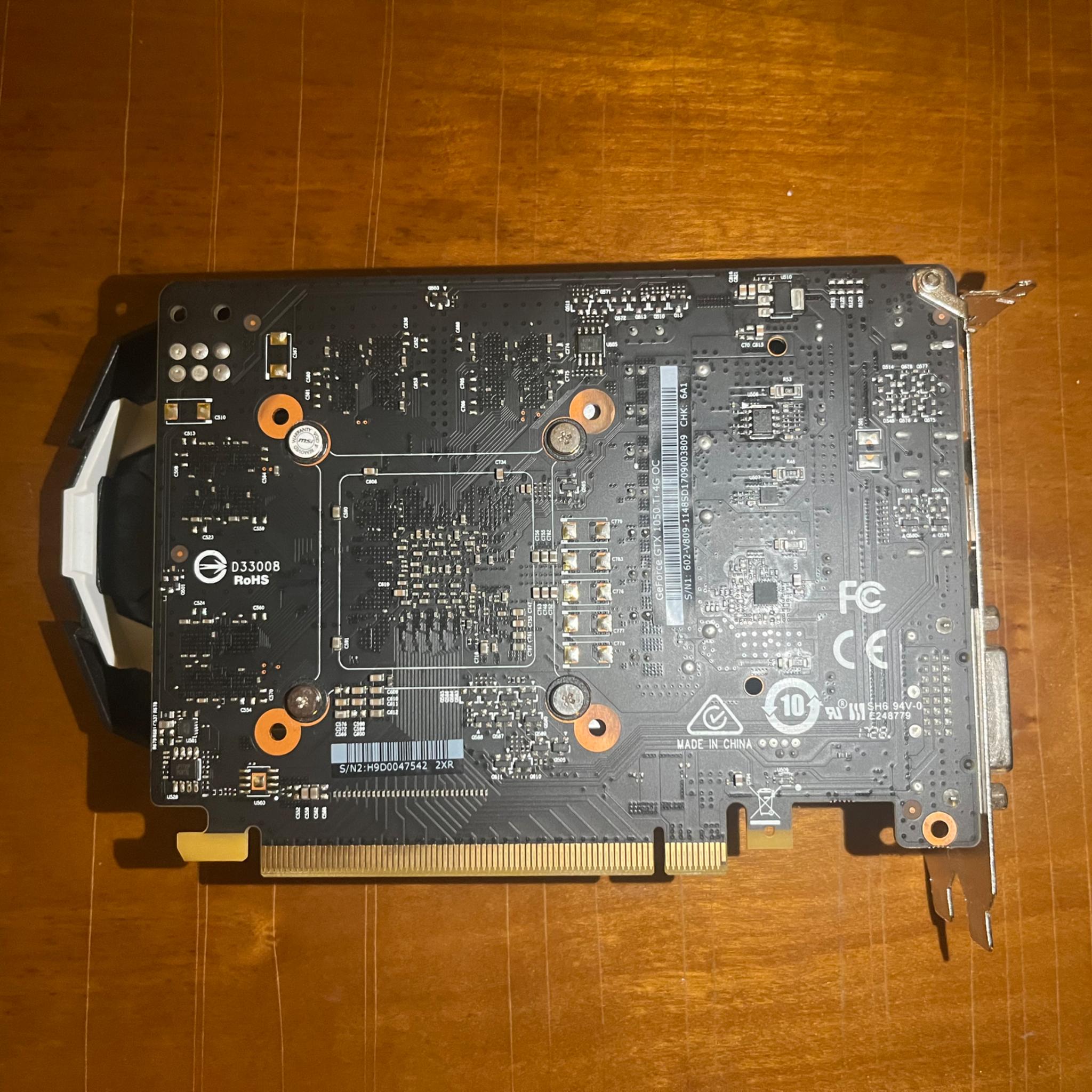MSI GeForce GTX 1050 TI 4GB