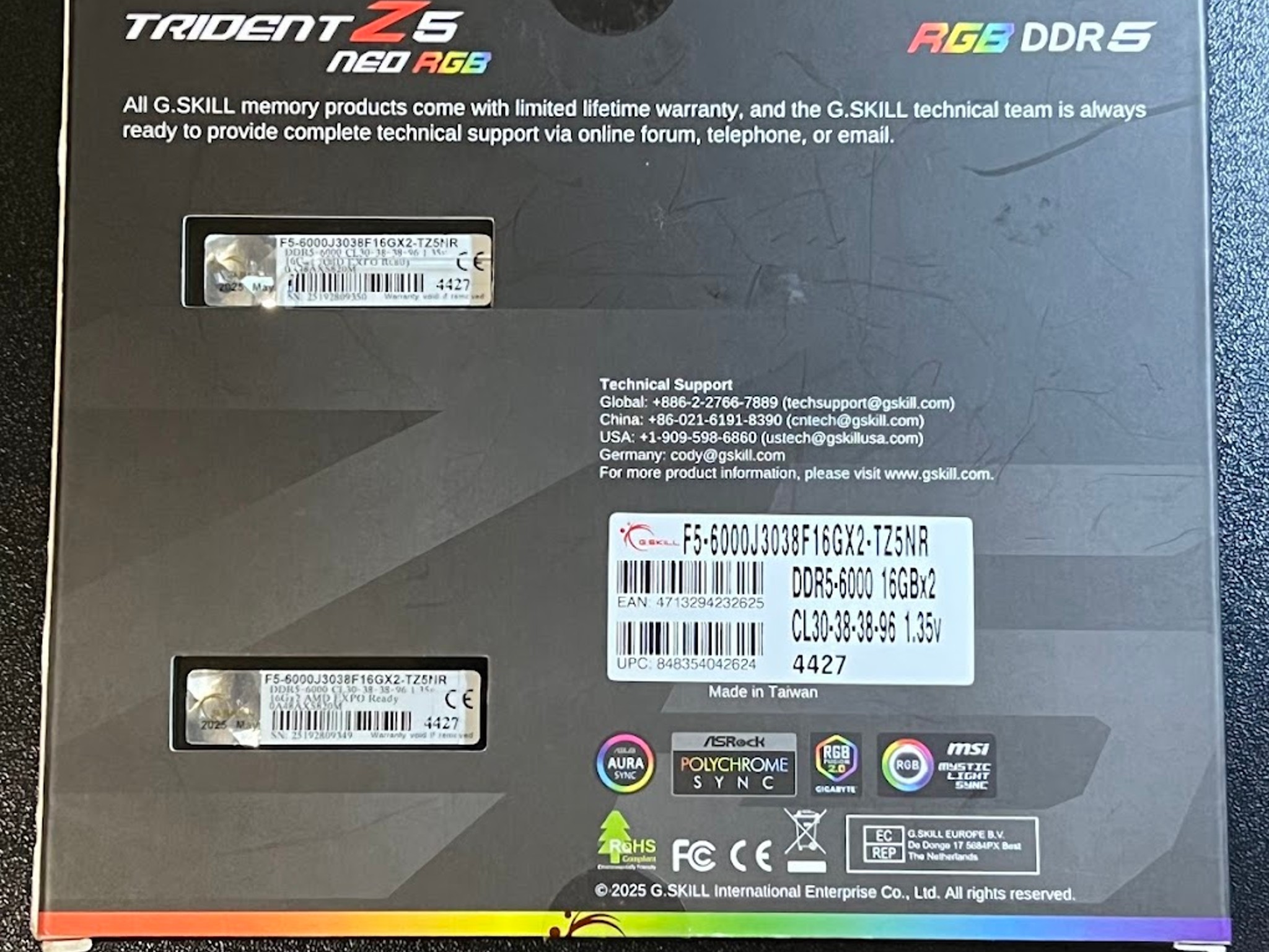 G.Skill Trident Z5 Neo RGB 32GB (2x16GB) DDR5 6000MHz CL30