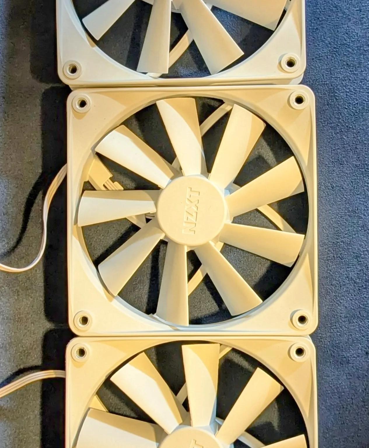 NZXT 3x White 120mm Case Fans – Non-RGB, Brand New