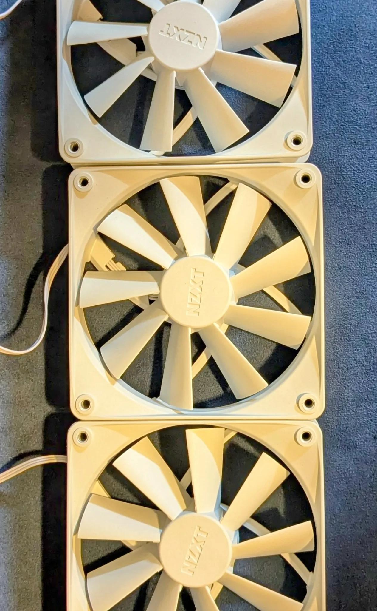 NZXT 3x White 120mm Case Fans – Non-RGB, Brand New
