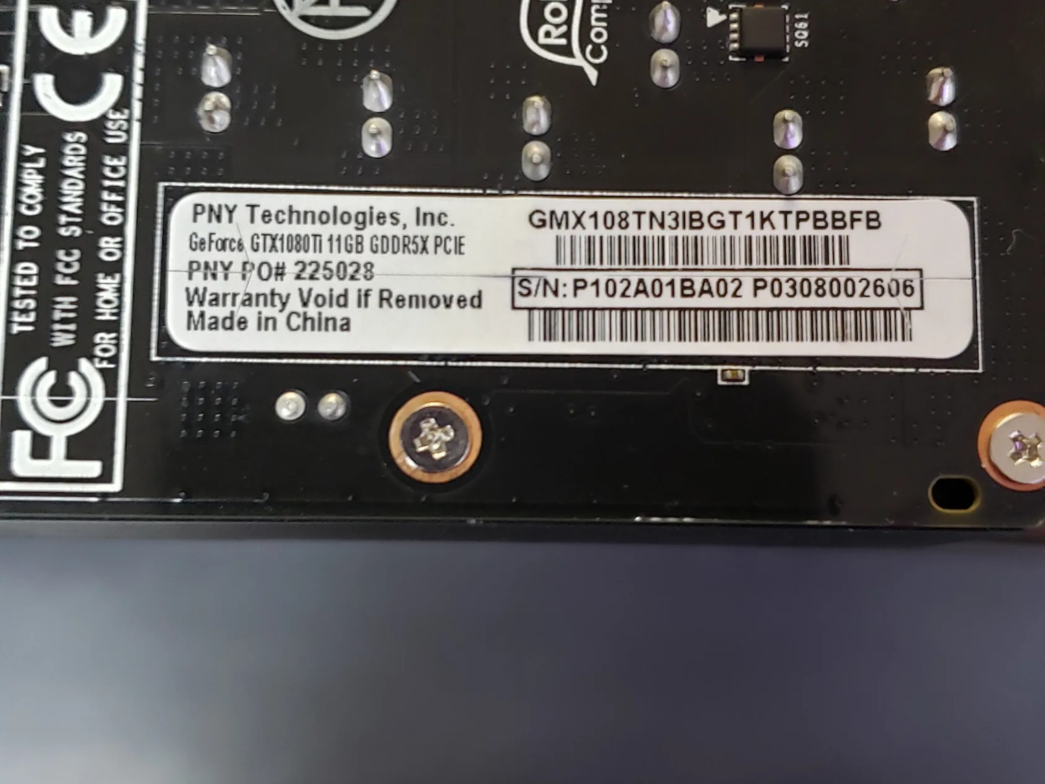 PNY GTX 1080Ti 11gb GDDR5x