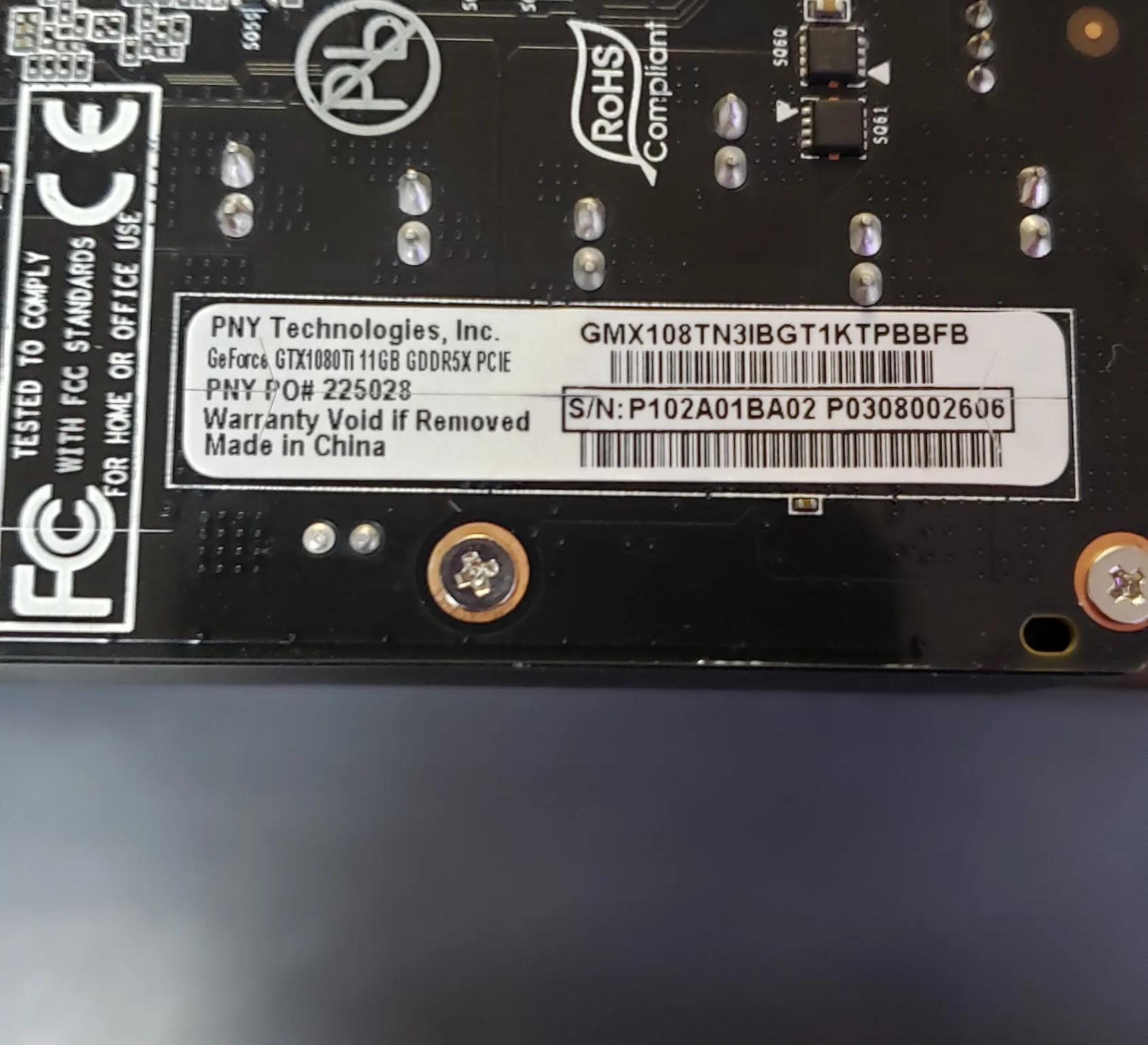 PNY GTX 1080Ti 11gb GDDR5x