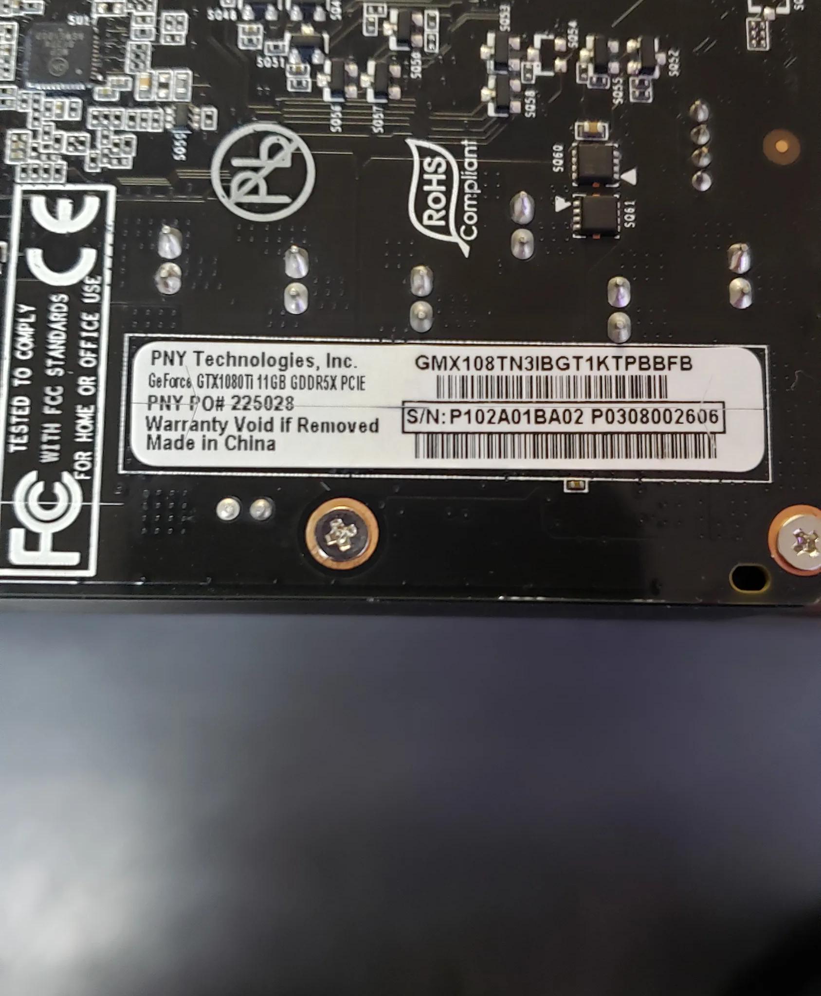 PNY GTX 1080Ti 11gb GDDR5x