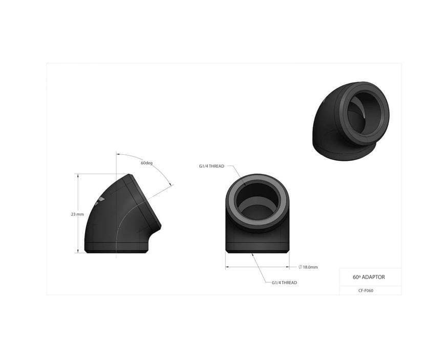CoolForce 60 Degree Angled Fitting Adapter G1/4 Threaded