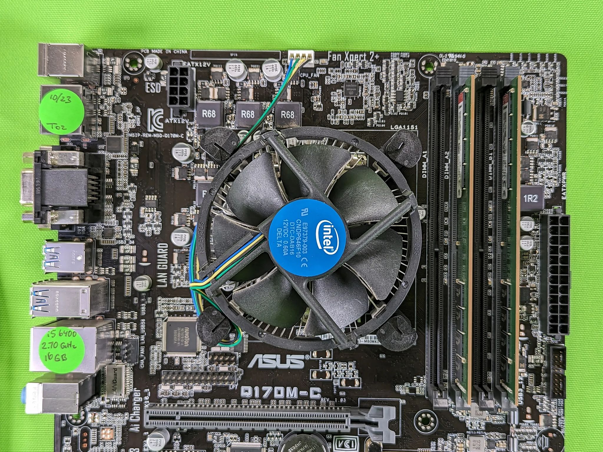 Asus Q170M-C Motherboard Combo + 16GB DDR4 Ram + Intel Core i5-6400 + Cooler