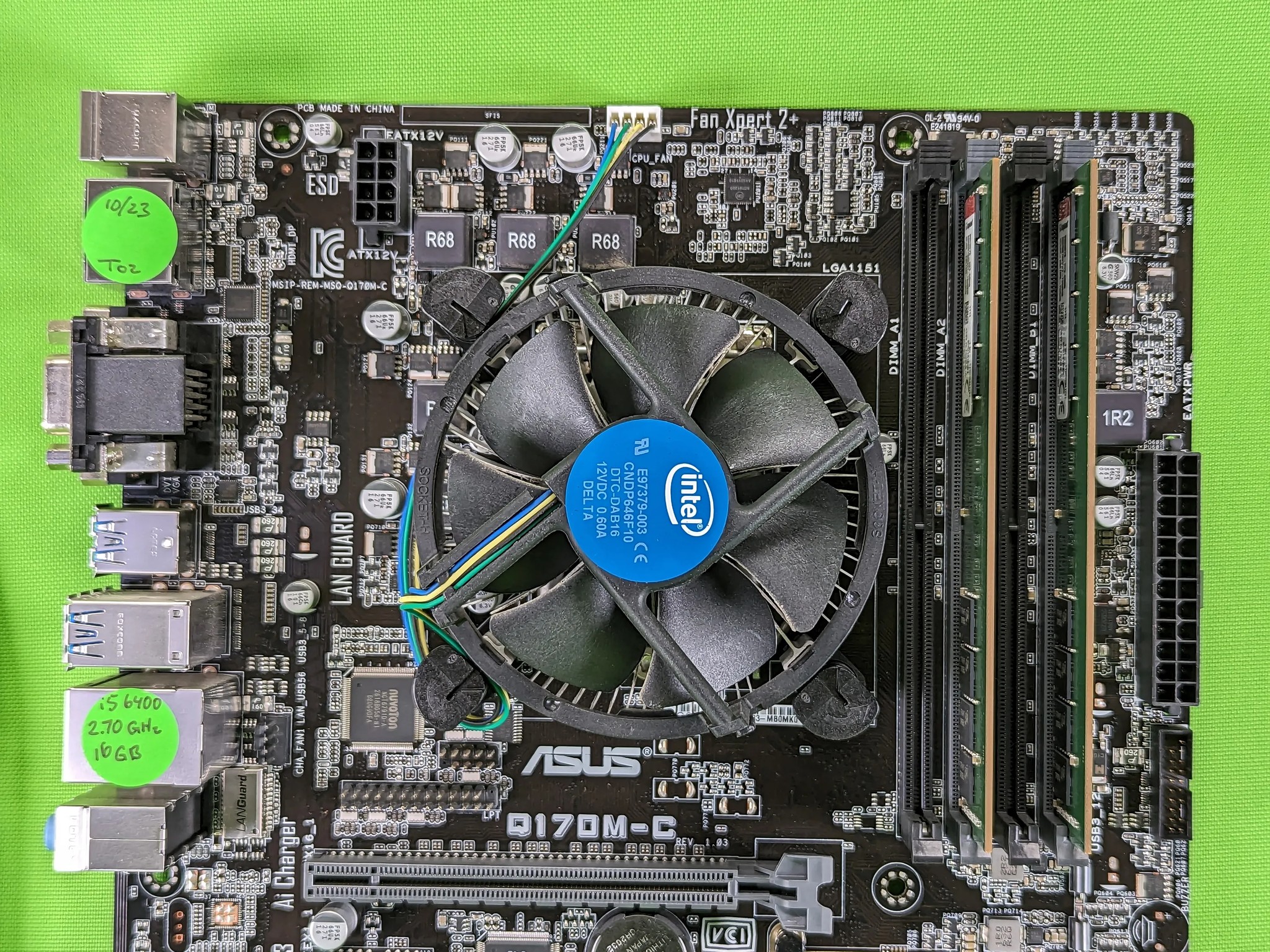 Asus Q170M-C Motherboard Combo + 16GB DDR4 Ram + Intel Core i5-6400 + Cooler