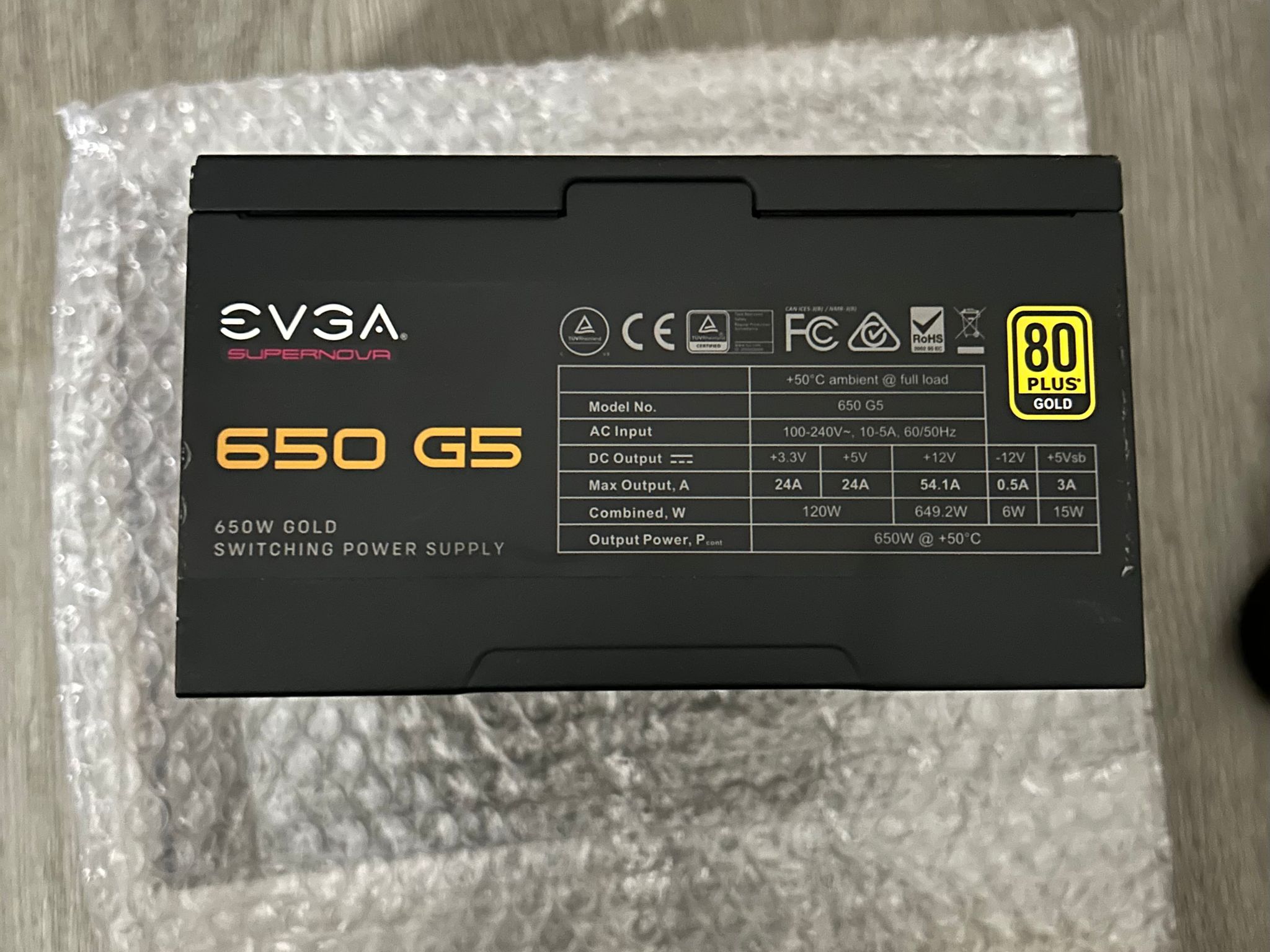 EVGA SupernovaG5 80 Gold 650W Fully Modular Power Supply