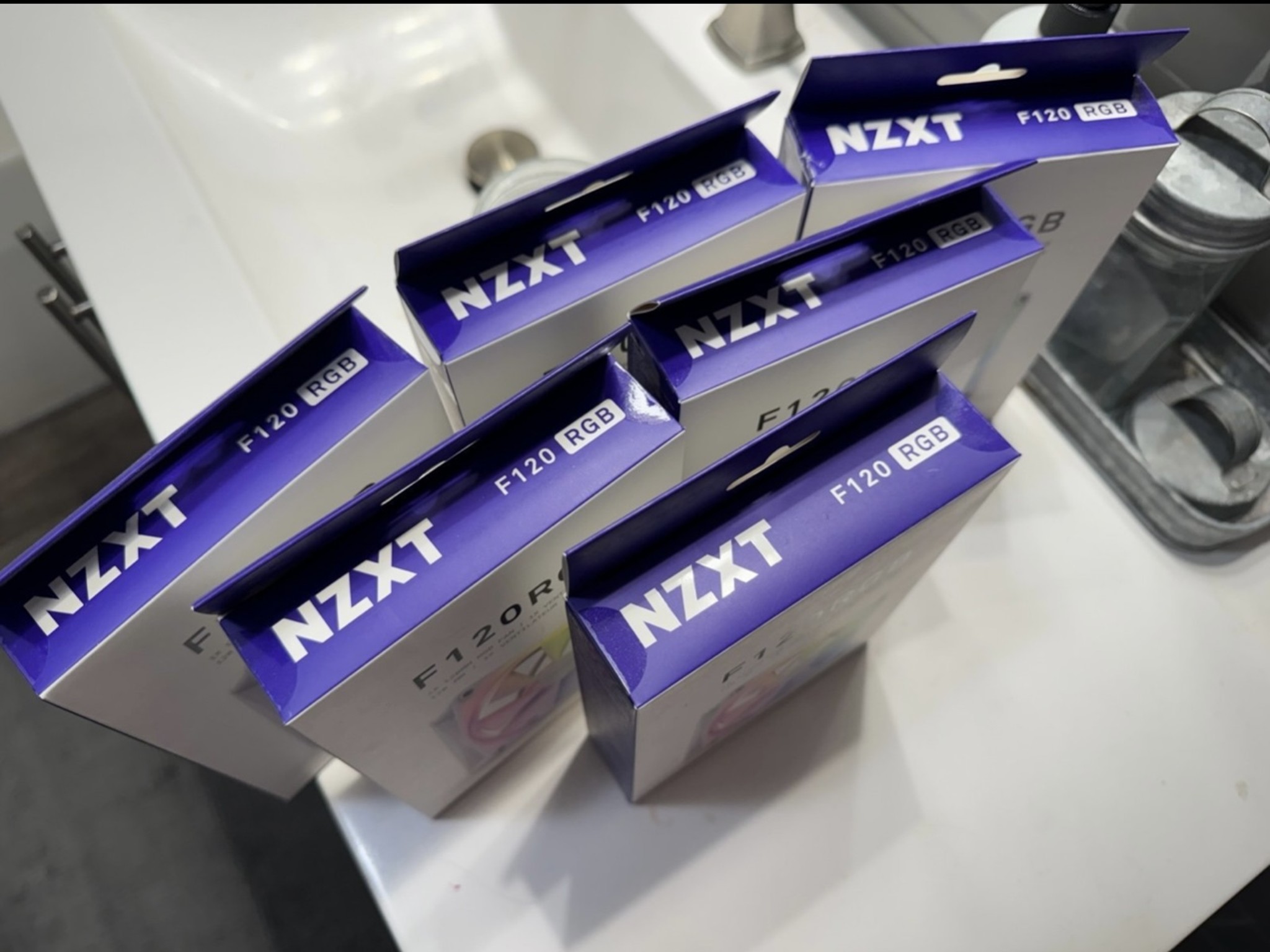 NZXT White F120 RGB Fans (6 Total)